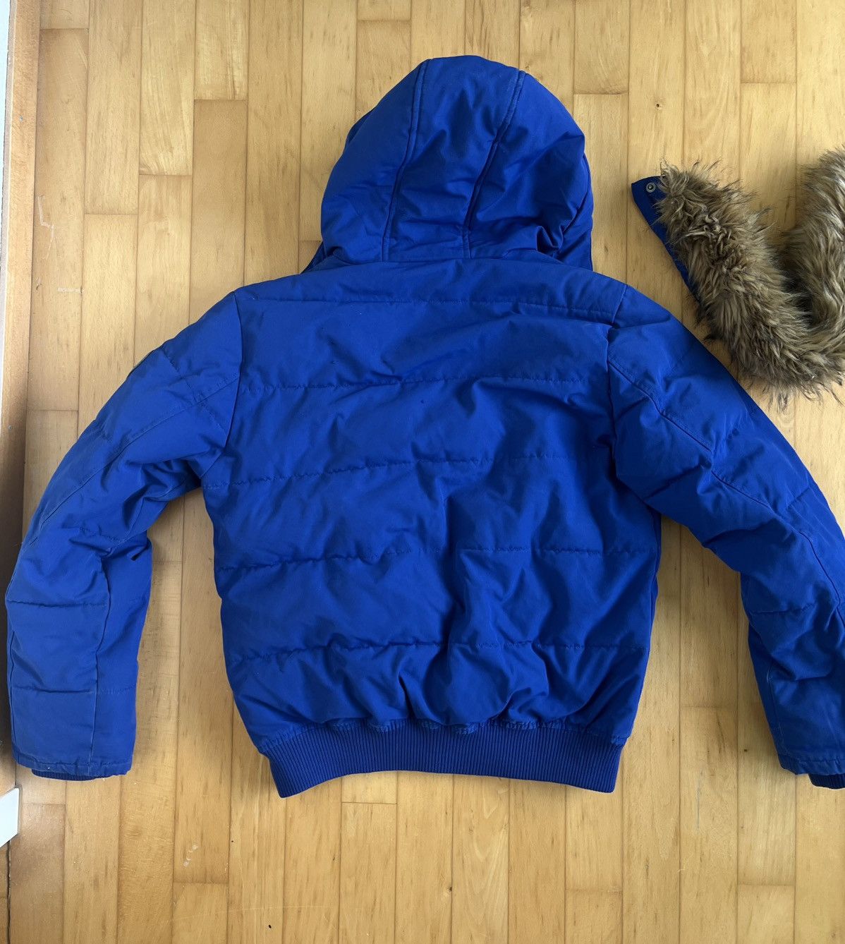 Tommy Hilfiger Tommy Hilfiger Blue Puffer Jacket Fur Hood Bomber Coat Y2K Size US S / EU 44-46 / 1 - 2 Thumbnail