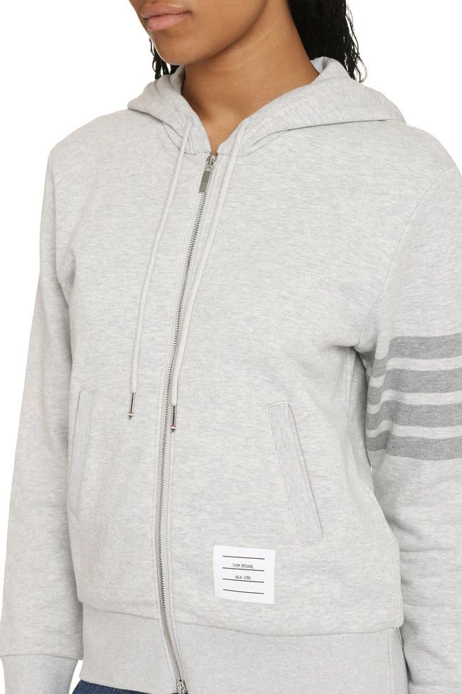 Thom Browne o1s22i1n0924 4-Bar Hoodie With Zipper in Grey Size XS / US 0-2 / IT 36-38 - 5 Thumbnail