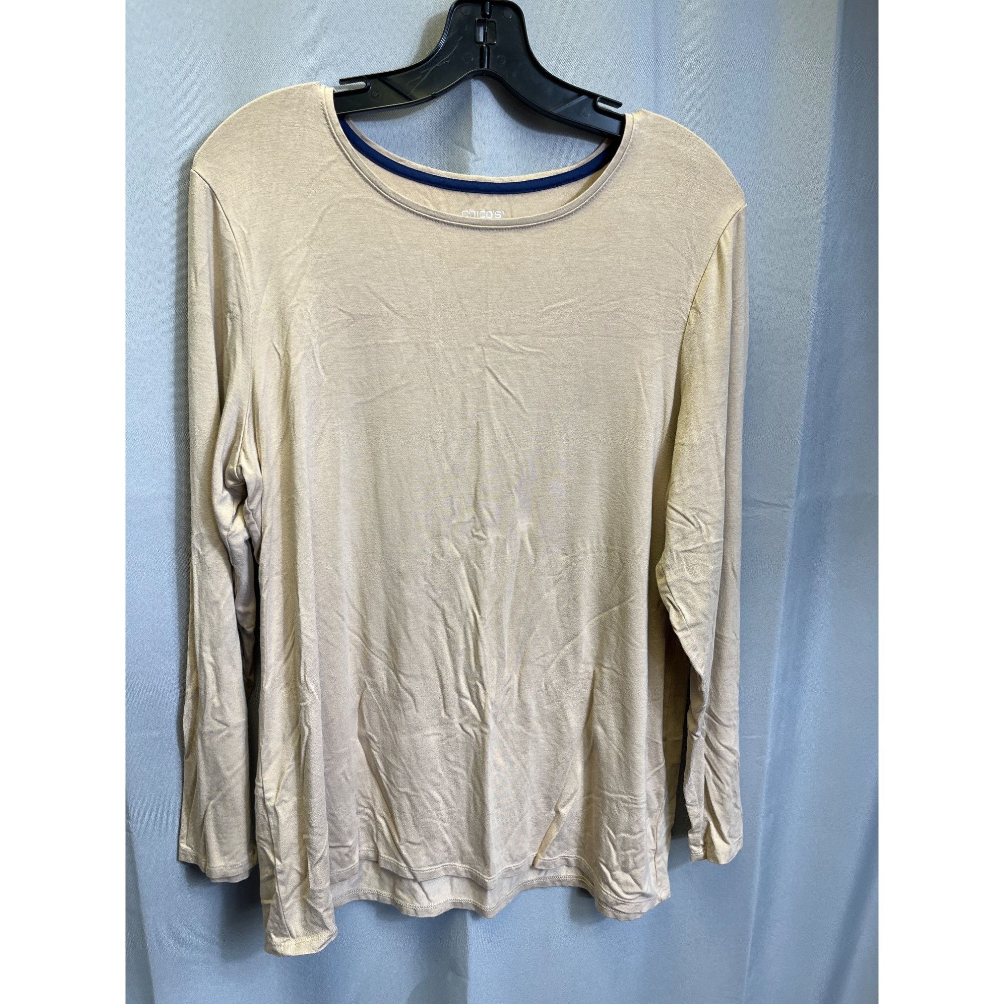Chicos Chicos SKU 7690 Womens Beige Long Sleeve T Shirt Size XL Size XL / US 12-14 / IT 48-50 - 1 Thumbnail