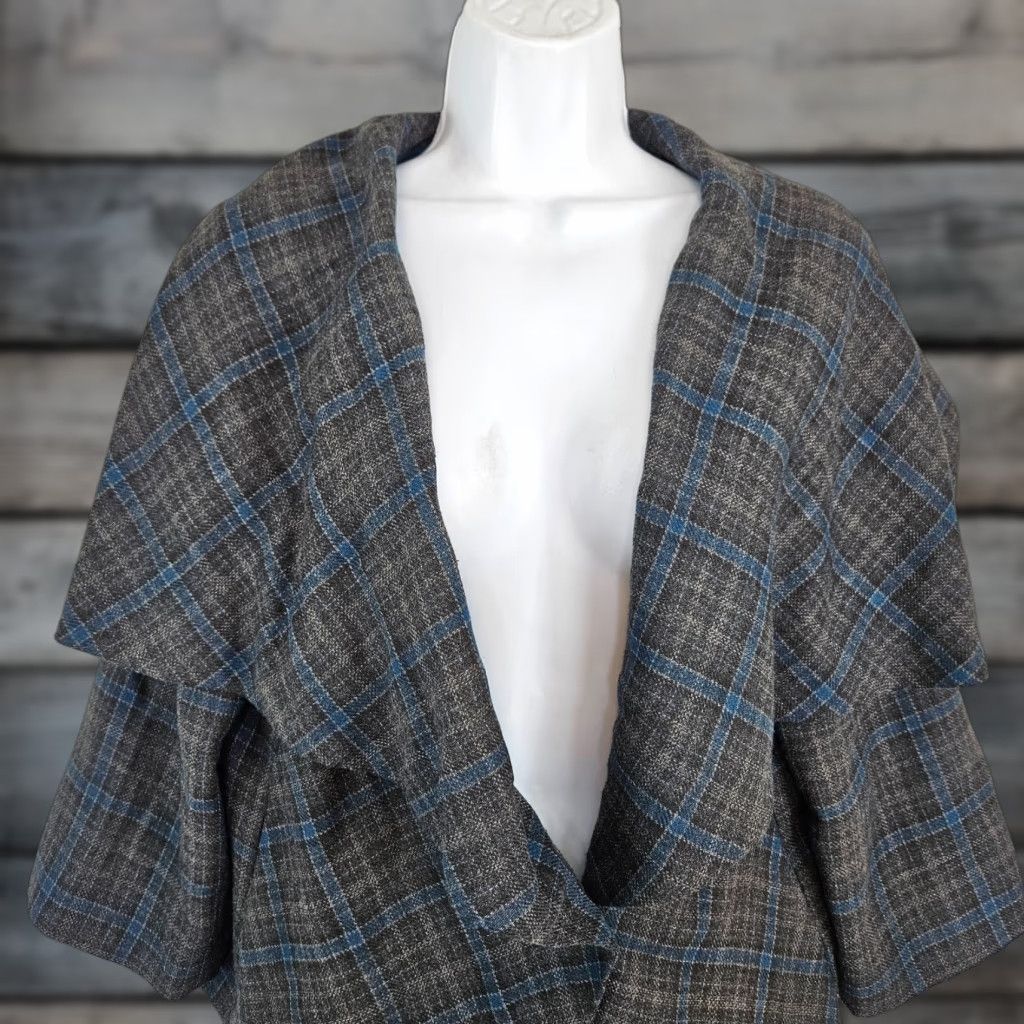 Vintage Cabi 916 Womens Court Plaid Jacket Sz 12 Gray Plaid Viscose Blend Size XL / US 12-14 / IT 48-50 - 1 Thumbnail