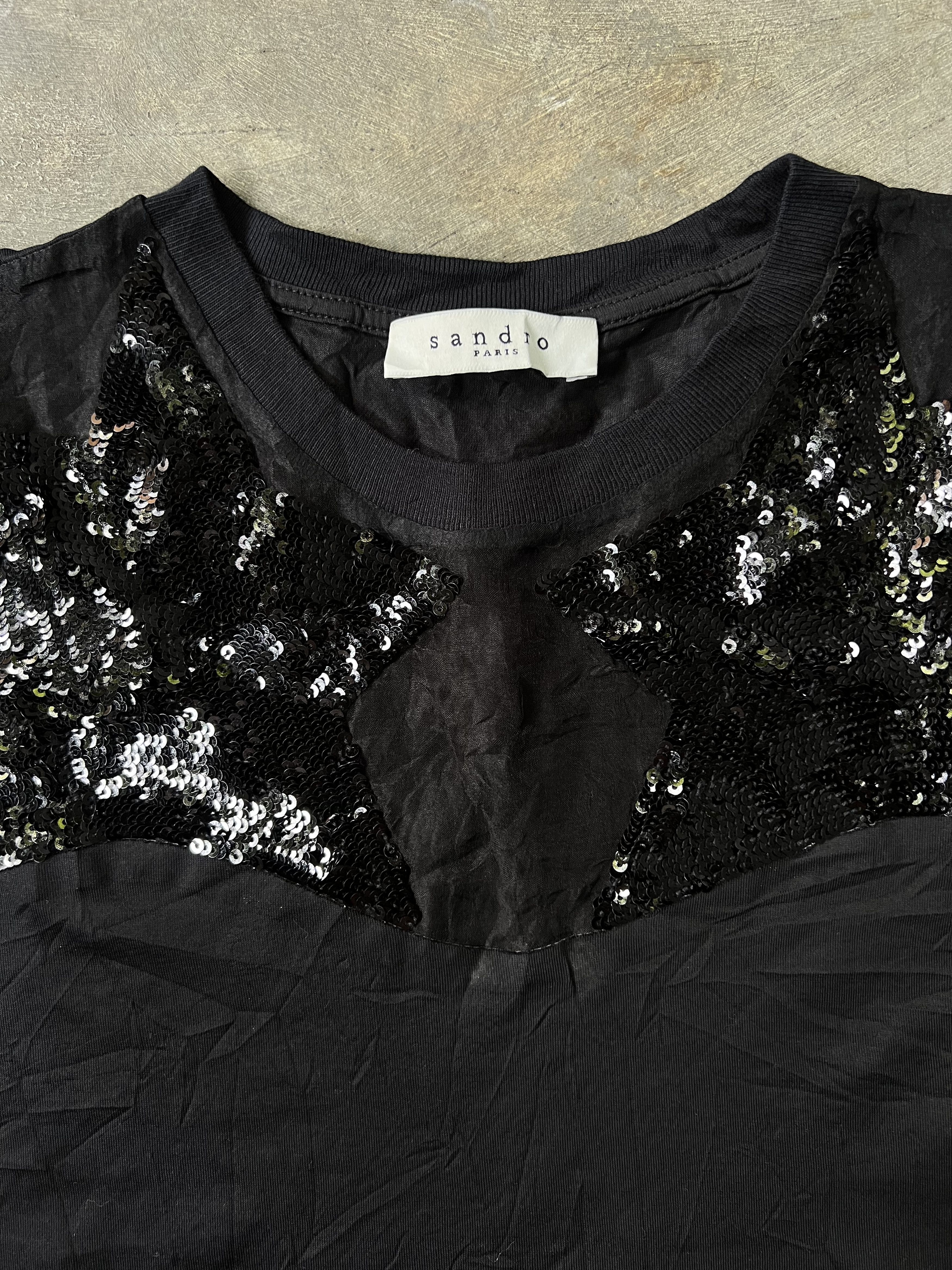 Sandro Sandro paris black top start sequin Size M / US 6-8 / IT 42-44 - 2 Thumbnail