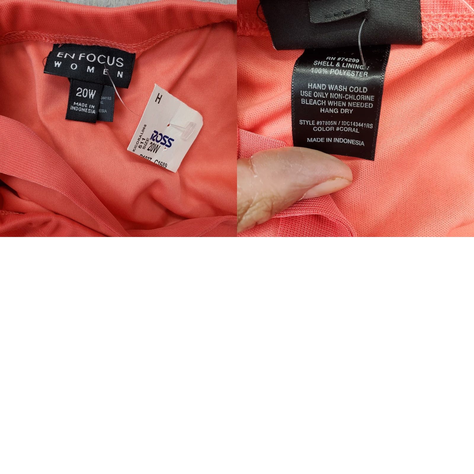 Vintage En Focus Maxi Dress Womens Size 20W Orange Pleated Detail Wide Straps Wrap Front Cap Sleeve? Size 3XL / US 20-22 - 8 Thumbnail