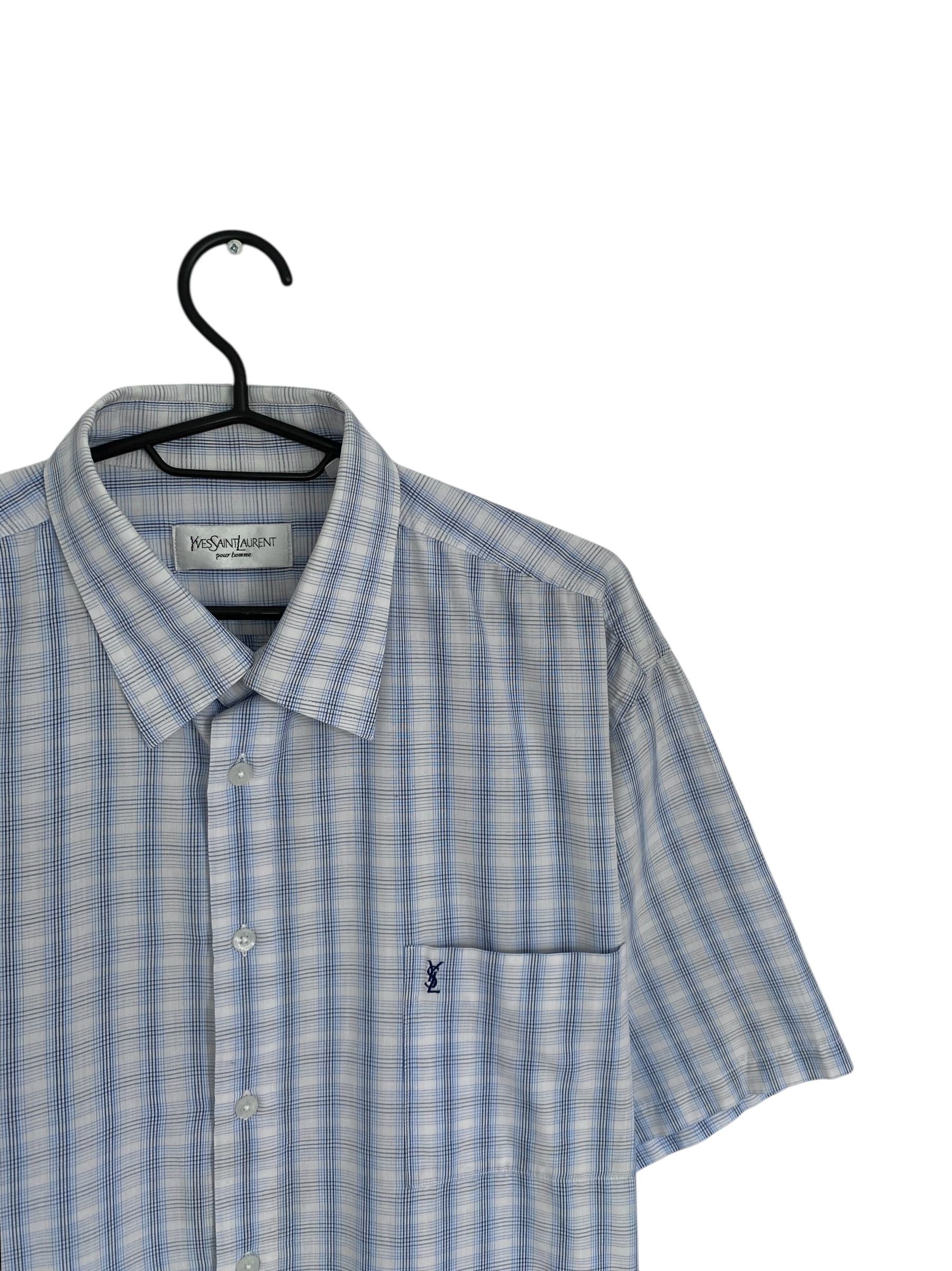 Vintage × Yves Saint Laurent 90s' YSL checkered short sleeve shirt Size US XL / EU 56 / 4 - 2 Thumbnail