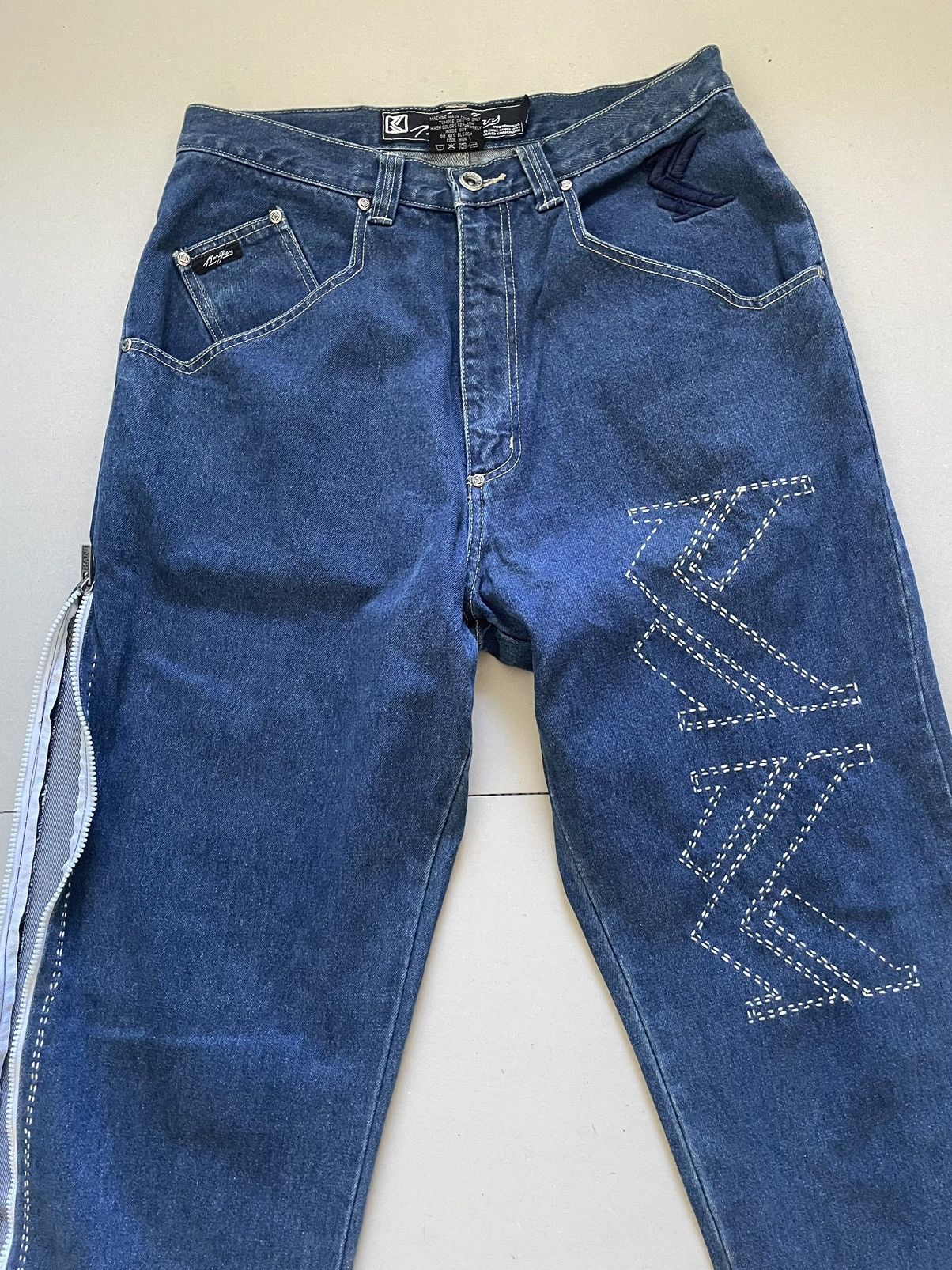 Karl Kani Vintage Karl Kani Zipper Custom Jeans karl kani jeans Size US 32 / EU 48 - 9 Thumbnail