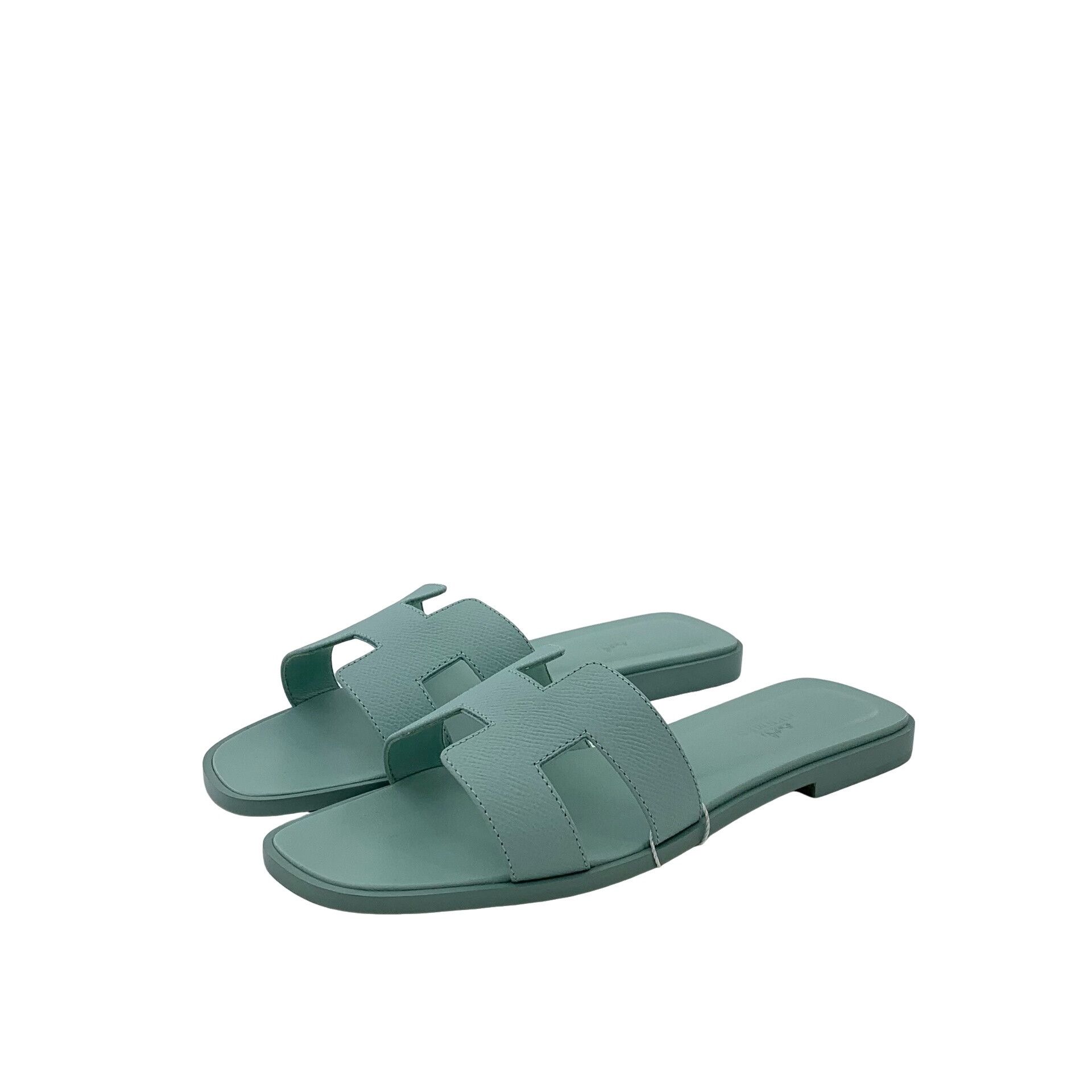 Hermes Hermes Seafoam Green Oran Sandals 38 Size US 8 / IT 38 - 1 Thumbnail