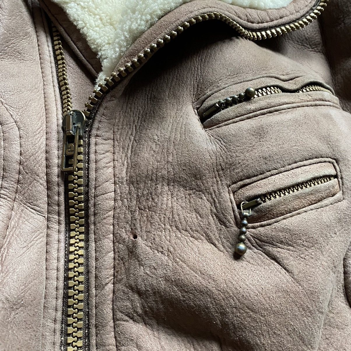 Leather RARE ISLAND REPUBLIC 90s HEAVY LEATHER SHERPA AVIATOR JACKET Size US L / EU 52-54 / 3 - 8 Thumbnail