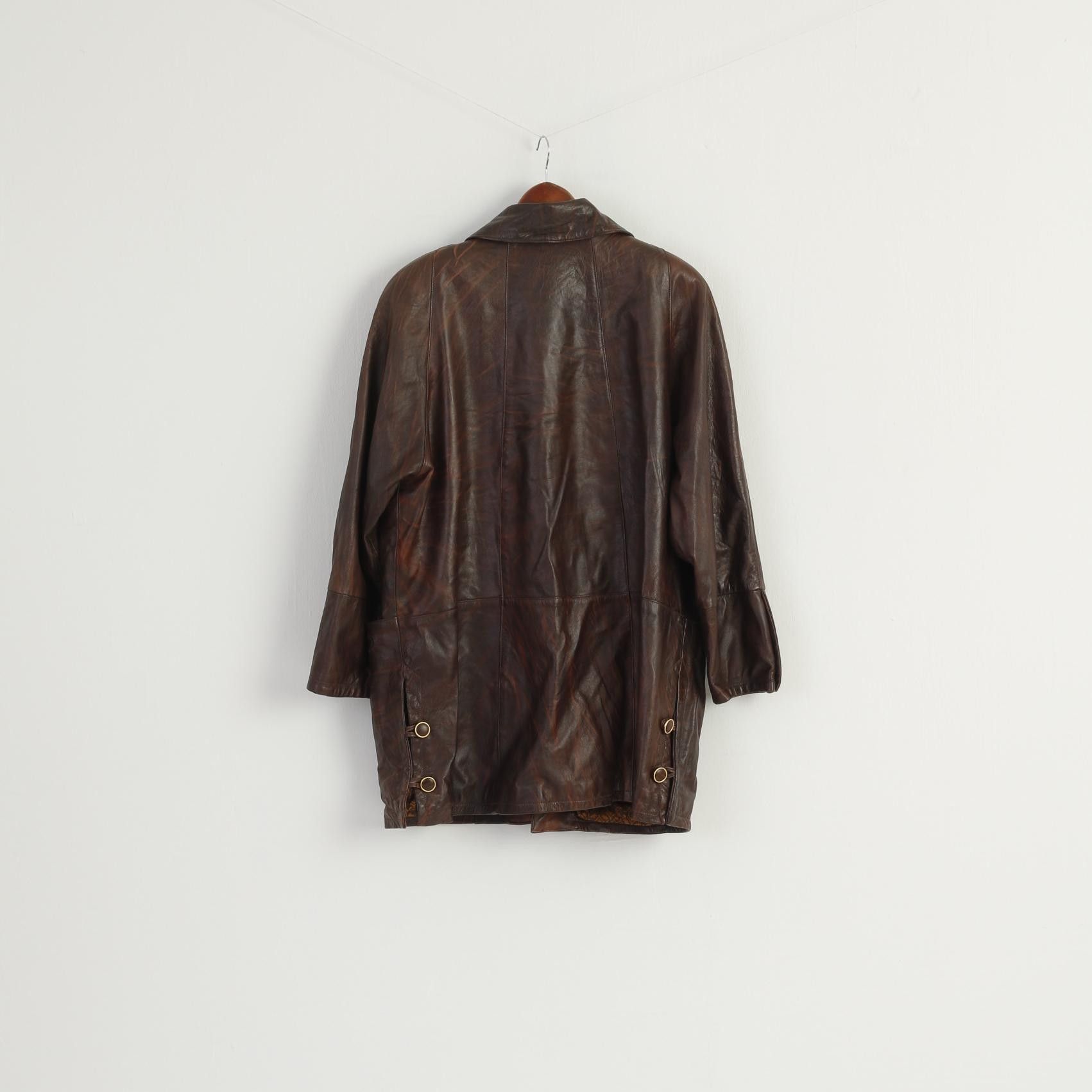 Genuine Leather Leather Stil Confezioni Women L Jacket Brown Soft 8530 Size L / US 10 / IT 46 - 8 Thumbnail