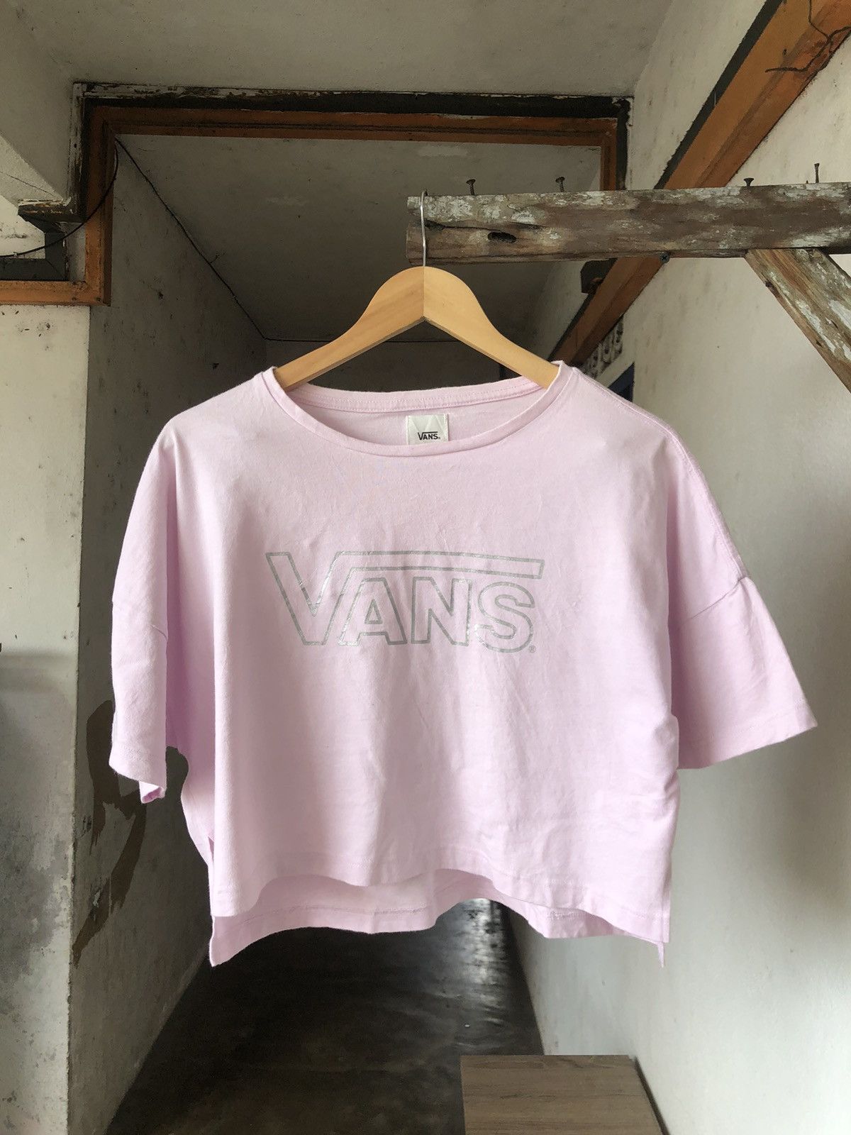 image of Girl Skateboards x Vans Skate Big Prints Crop Top in Pink, Women's