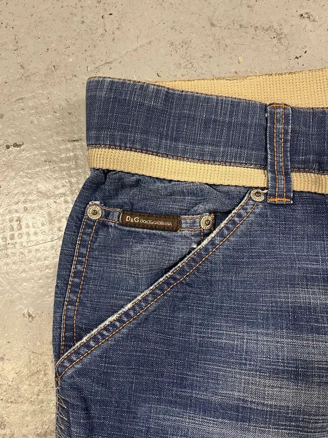 Dolce & Gabbana AW2004 Dolce & Gabbana Blue Denim Cargo Written Jeans Size US 31 - 8 Thumbnail