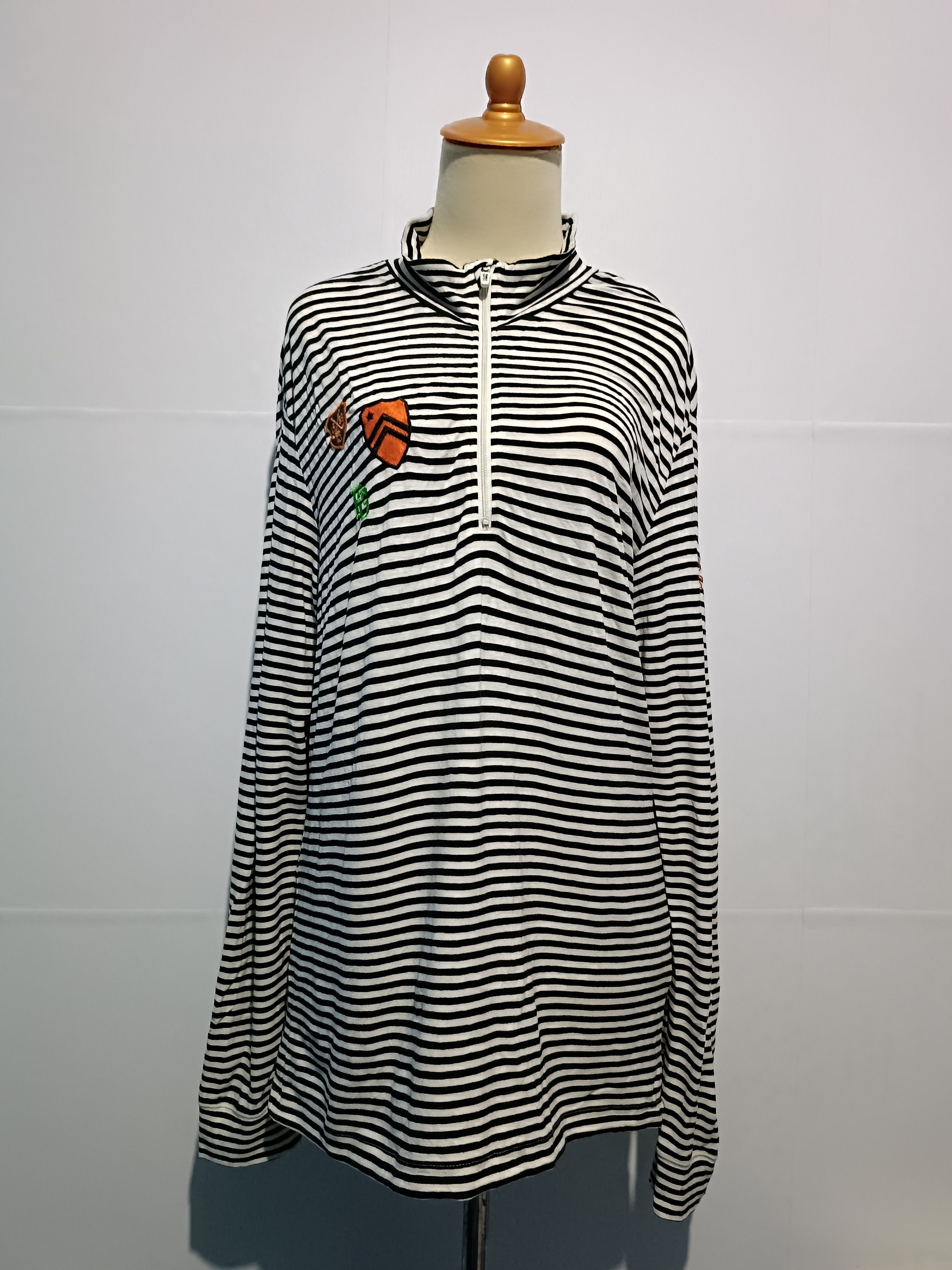 Japanese Brand × Vintage PEARLY GATES Half-zip long-sleeve T-shirt with stripes Size M / US 6-8 / IT 42-44 - 1 Thumbnail