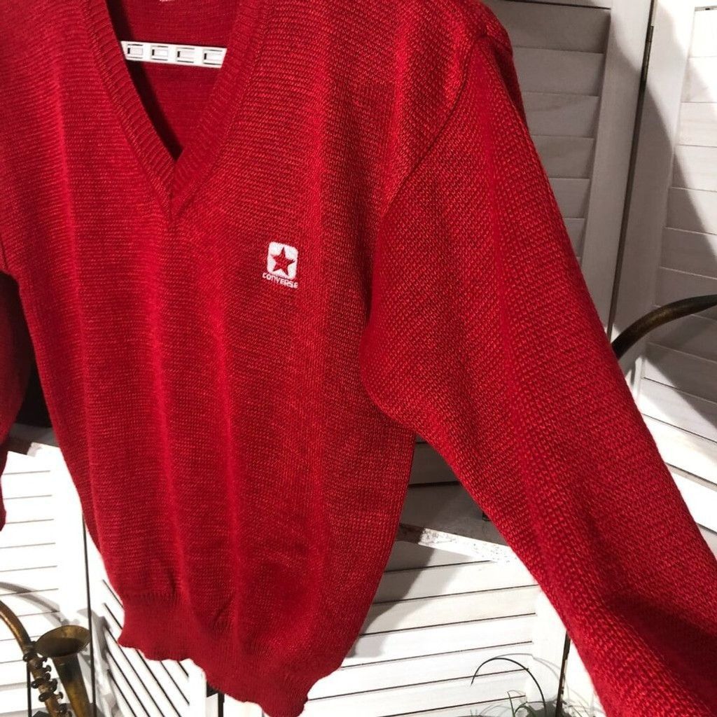 Converse Converse man's sweater red wool blend knit V neck L Size US L / EU 52-54 / 3 - 3 Thumbnail
