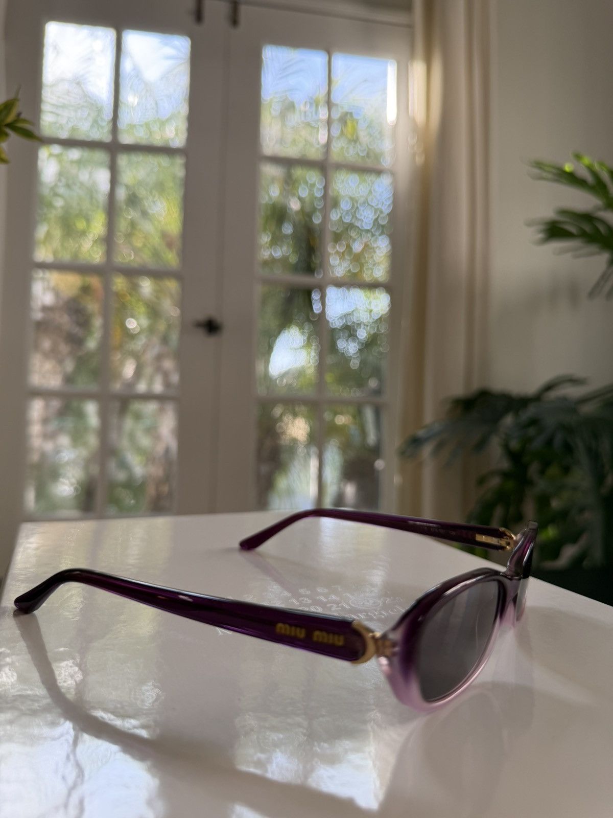 Miu Miu Vintage Miu Miu Oval Sunglasses Purple Y2K / Early 2000s Size ONE SIZE - 7 Thumbnail