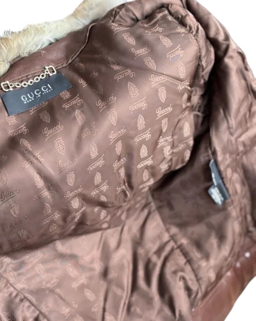 Gucci RARE FOX FUR COLLAR LEATHER BELTED JACKET BY FRIDA GIANNINI Size S / US 4 / IT 40 - 6 Thumbnail
