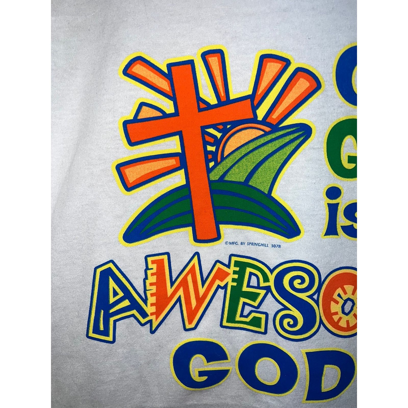 Fruit Of The Loom Vintage God Shirt Our God Is An Awesome God Springhill Tee L Size US L / EU 52-54 / 3 - 3 Thumbnail