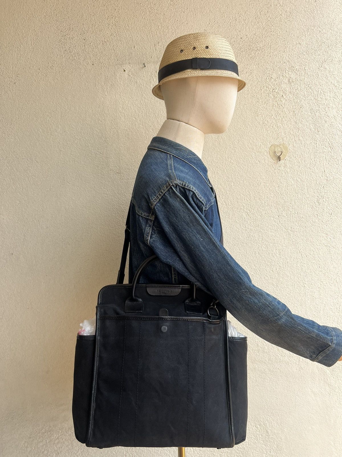 Vintage Vintage Heming’s Inc. X Rootote Japan Fade Black Canvas Bag Size ONE SIZE - 2 Thumbnail