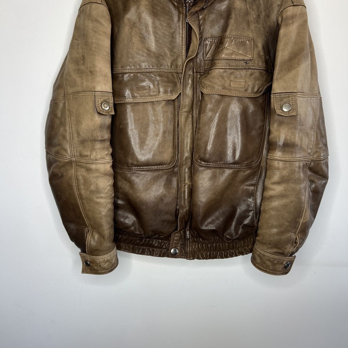 Vintage Vintage Genuine Leather Brown Jacket Flight Bomber 90s Size US M / EU 48-50 / 2 - 6 Thumbnail