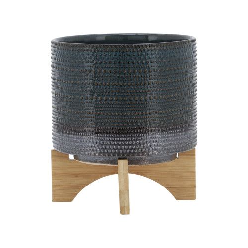 Designer × Homemade 8" DOTTED PLANTER W/ WOOD STAND, GREEN Size US L / EU 52-54 / 3 - 3 Thumbnail