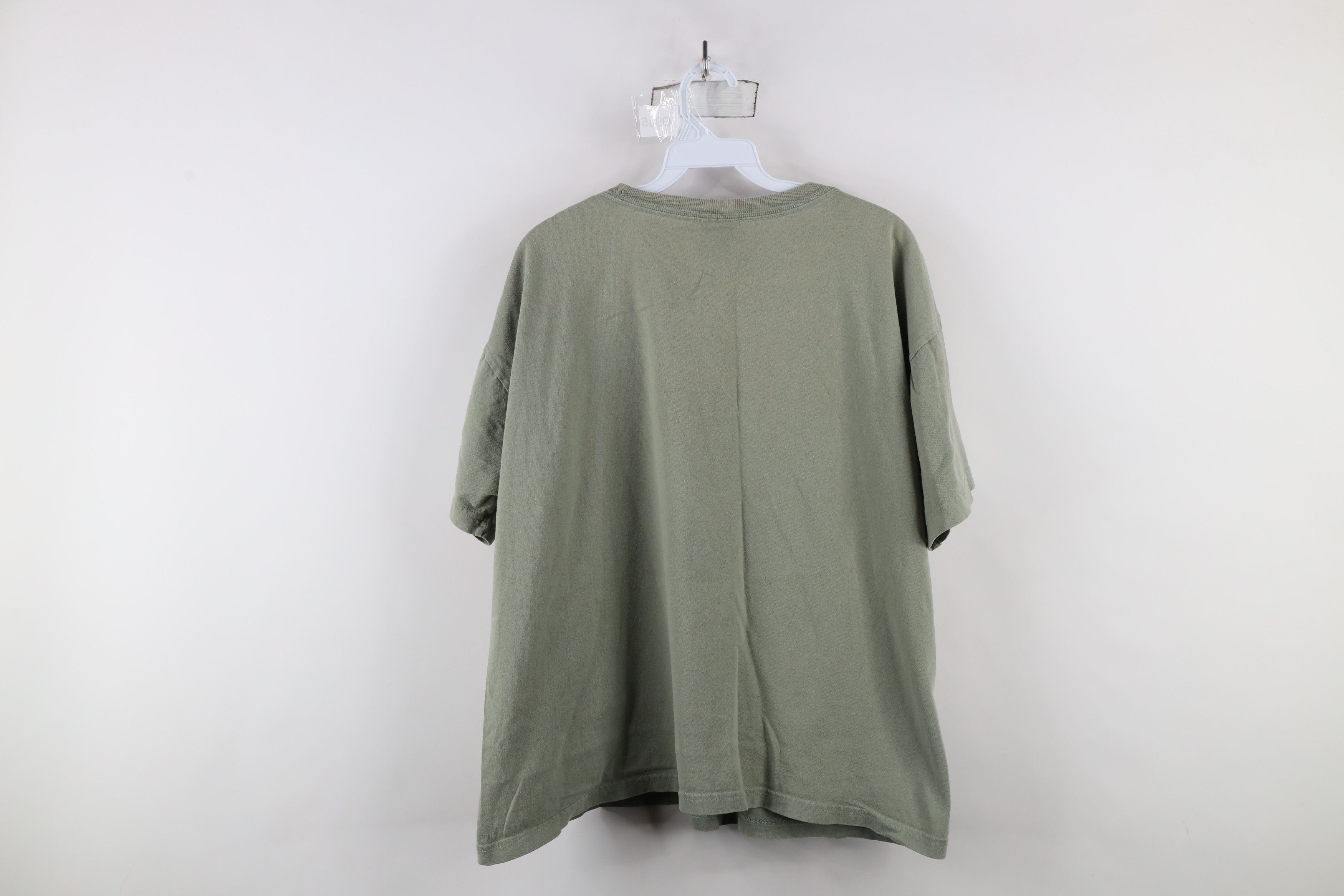 Columbia × Vintage Vintage 90s Columbia Spell Out Boxy Fit T-Shirt Green Cotton Size US L / EU 52-54 / 3 - 7 Thumbnail