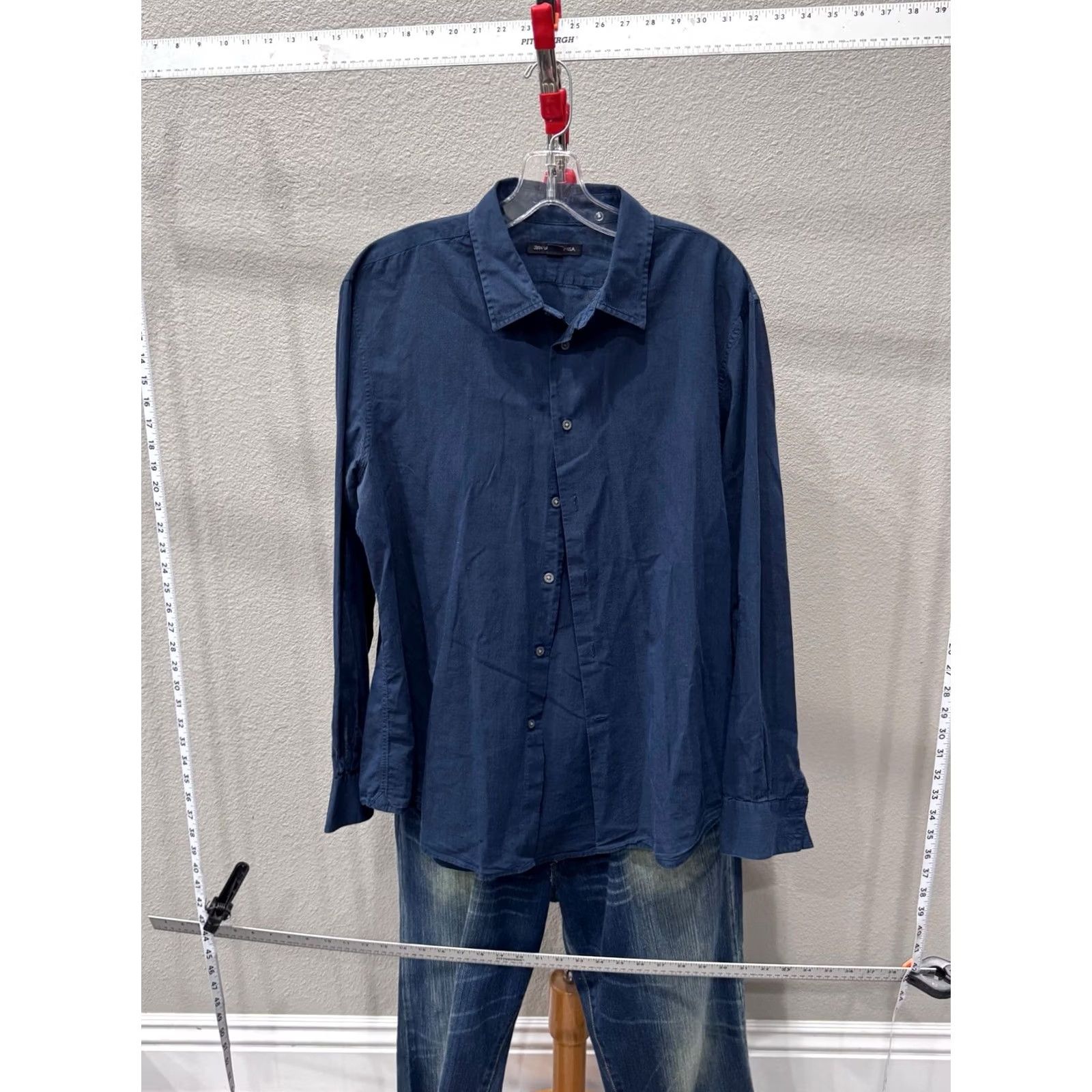 John Varvatos JOhn Varvatos Navy Blue LONG SLEEVE SHIRT XL 17 x 34/35 Extra Large Mens Shirts Multicolor Casual Long Sleeve Varvatos Navy Blue Shirt XL Mens Size US XL / EU 56 / 4 - 3 Thumbnail