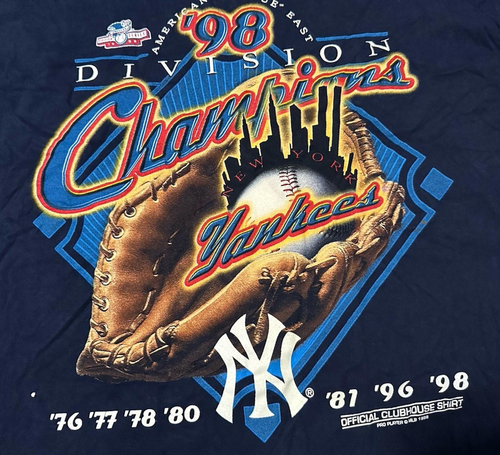 Pro Player Vintage MLB New York Yankees 98 AL East Champions T-Shirt XL Size ONE SIZE - 2 Thumbnail