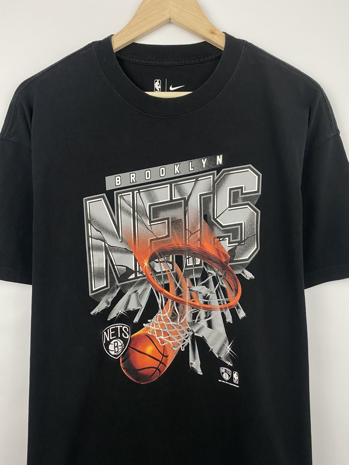 Nike 🏀 Nike Brooklyn NETS t-shirt basketball rare retro hype Y2K Size US L / EU 52-54 / 3 - 4 Thumbnail