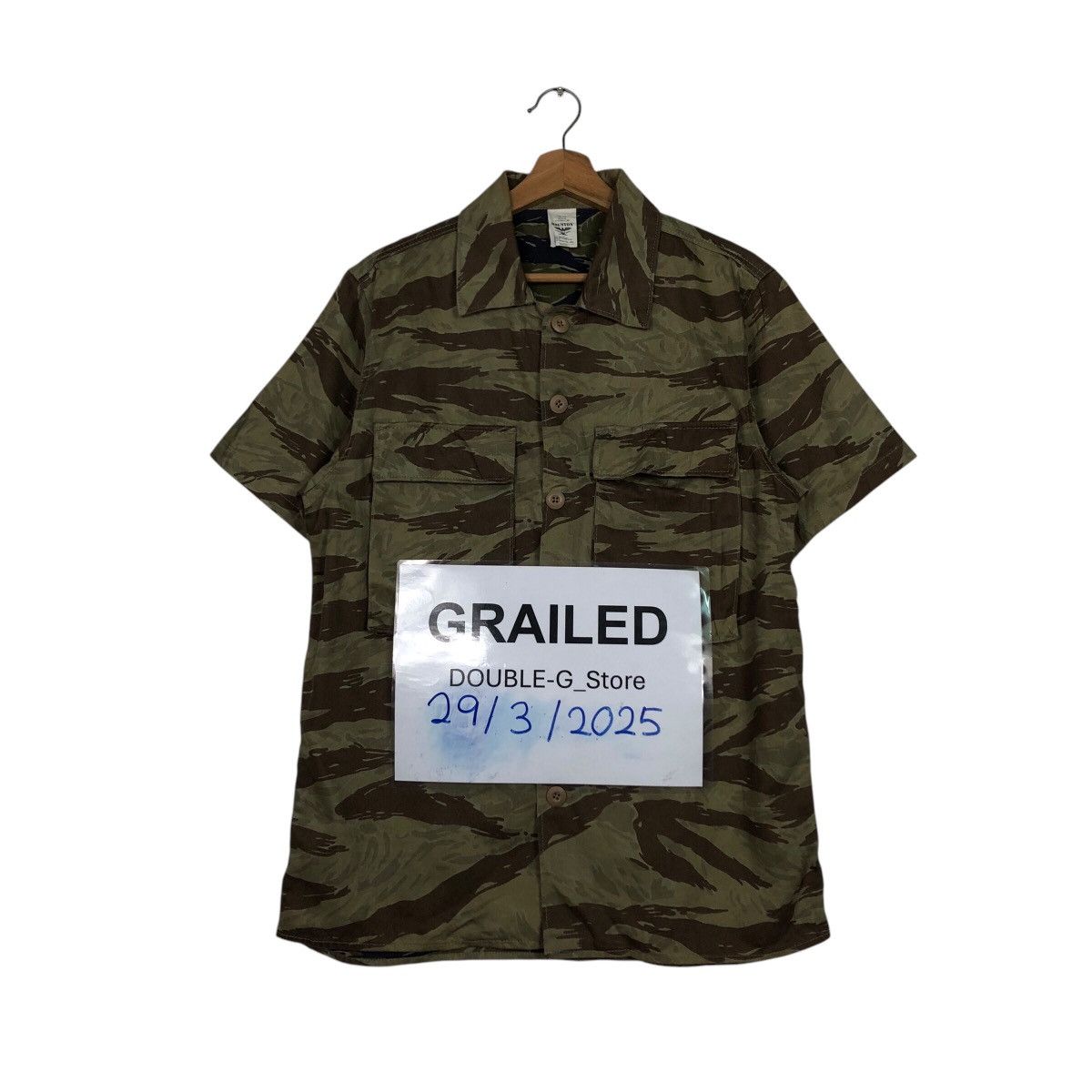 Vintage 📌Vintage Tiger Striped Camouflage Shirt Houstan Usa Size US M / EU 48-50 / 2 - 1 Thumbnail