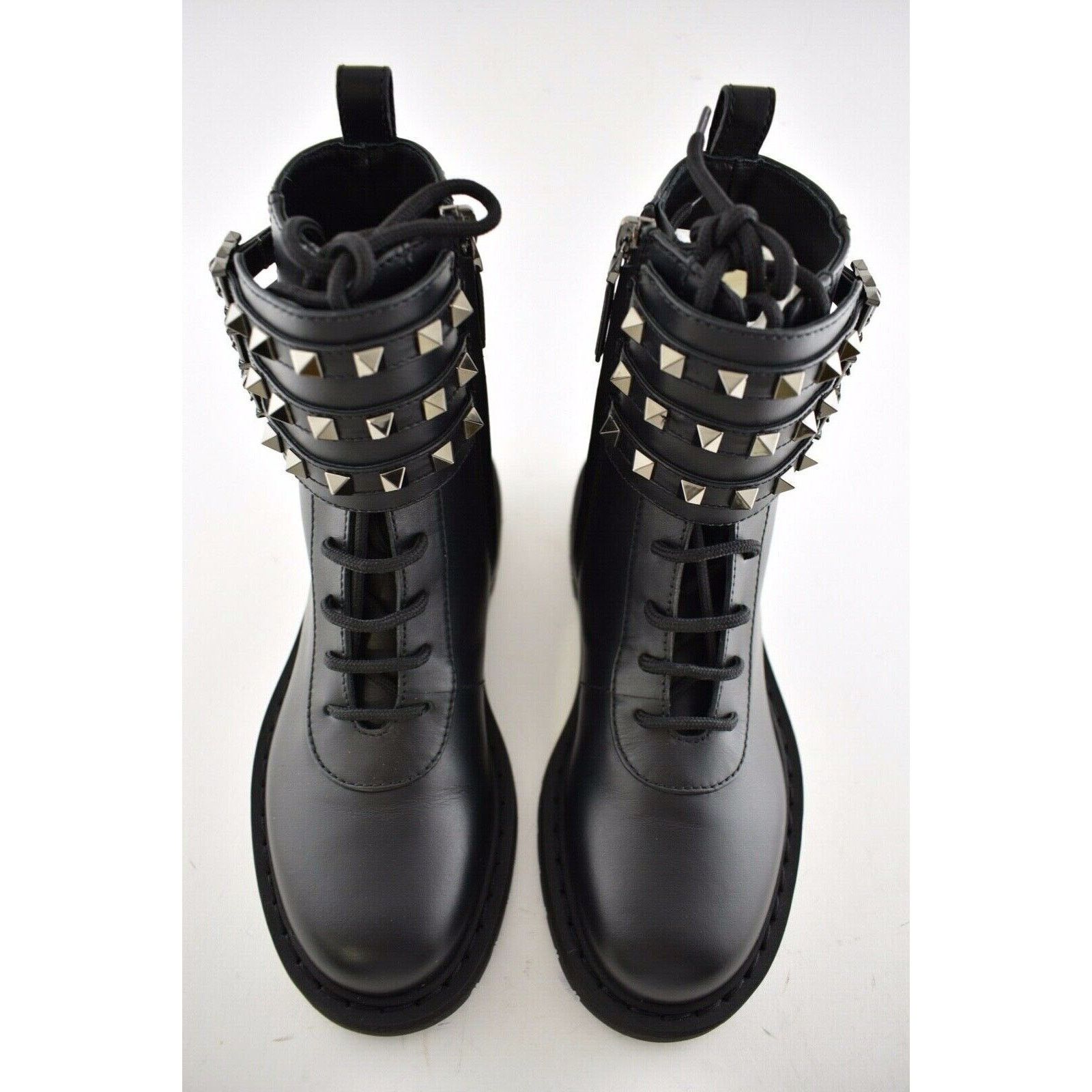 Valentino Valentino Rockstud Combat 20mm Black Leather Stud Short Size US 5 / IT 35 - 7 Thumbnail