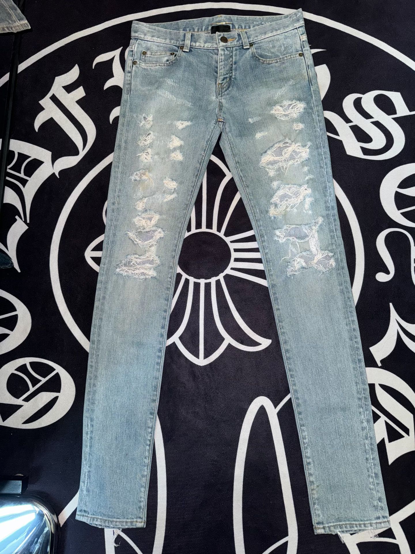 Saint Laurent Paris Saint Laurent SLP 14SS Distressed Jeans Size 26" / US 2 / IT 38 - 1 Thumbnail