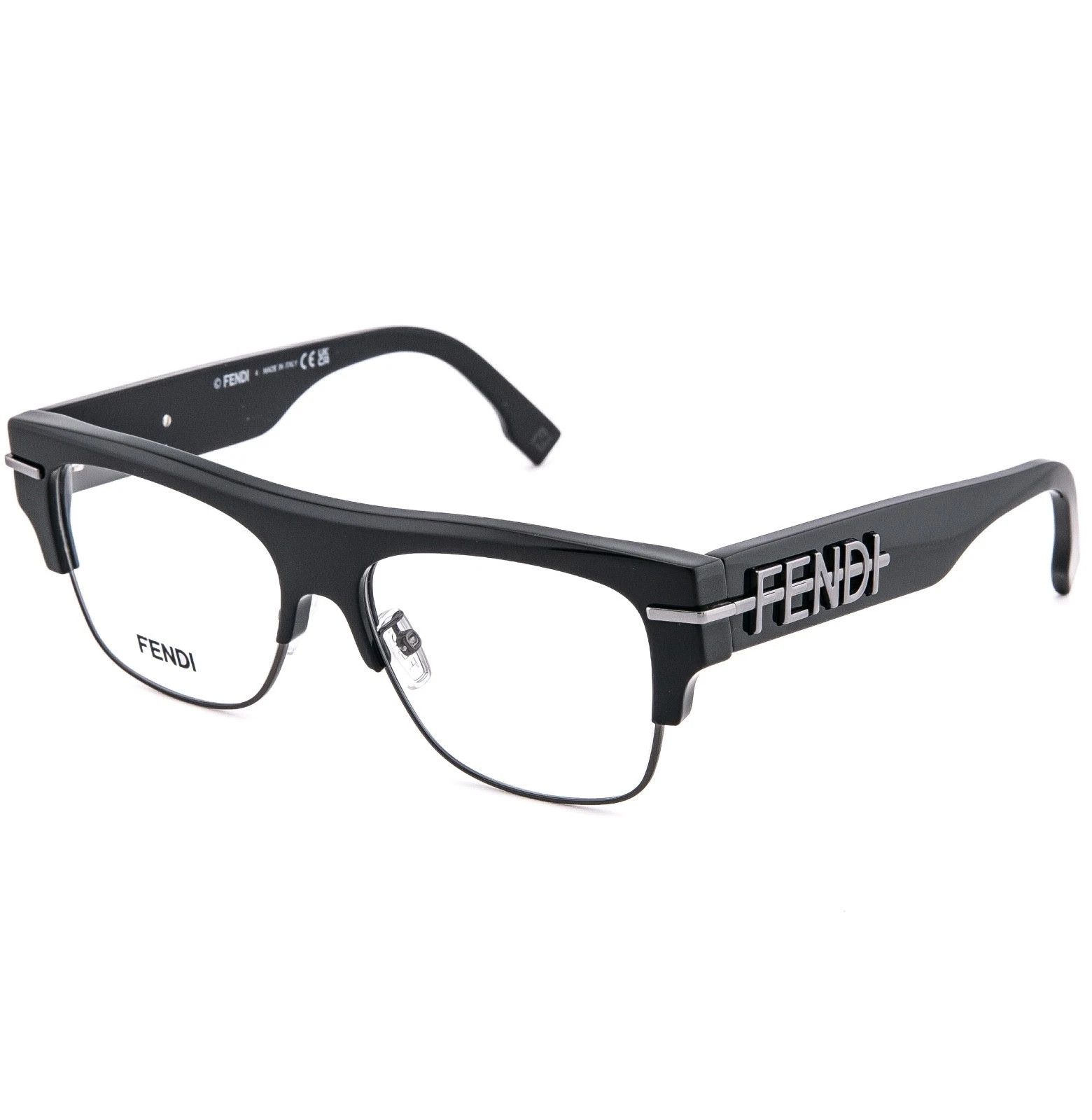 Fendi FENDI FENDIGRAPHY HOBO LOGO 50095 001 Eyeglasses FE50095U Size ONE SIZE - 4 Thumbnail