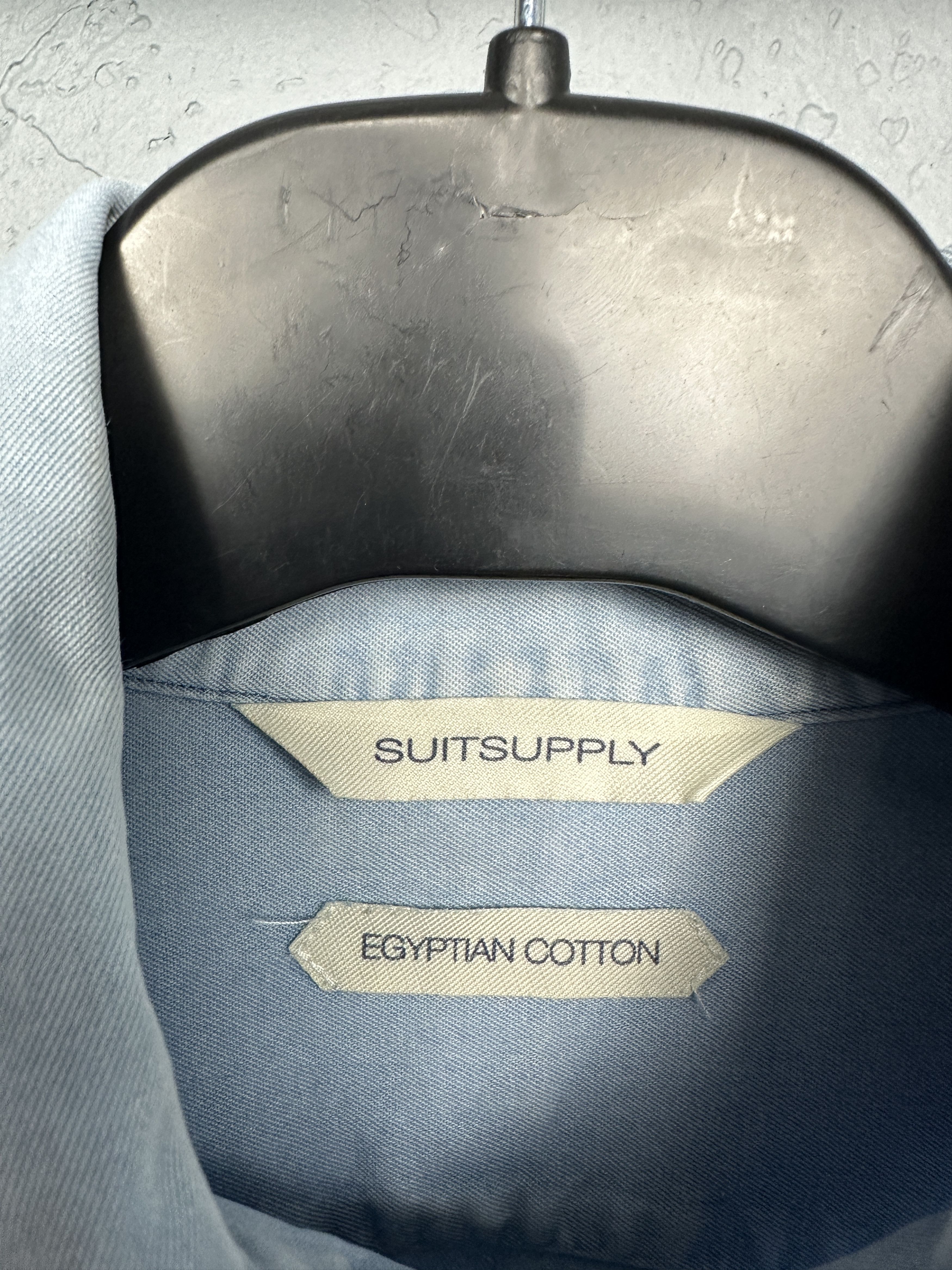 Suitsupply Suitsupply Egyptian Cotton Denim Mens Long Sleeve Shirt Size US M / EU 48-50 / 2 - 4 Thumbnail