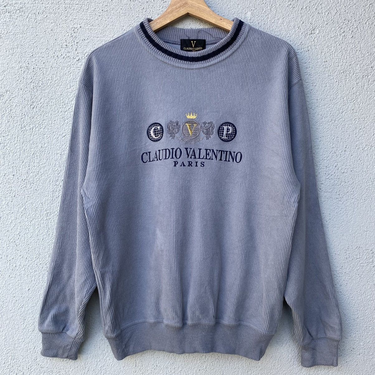 Japanese Brand Vintage Claudio Valentino Embroidery Logo Knit Sweatshirt Size US M / EU 48-50 / 2 - 1 Thumbnail