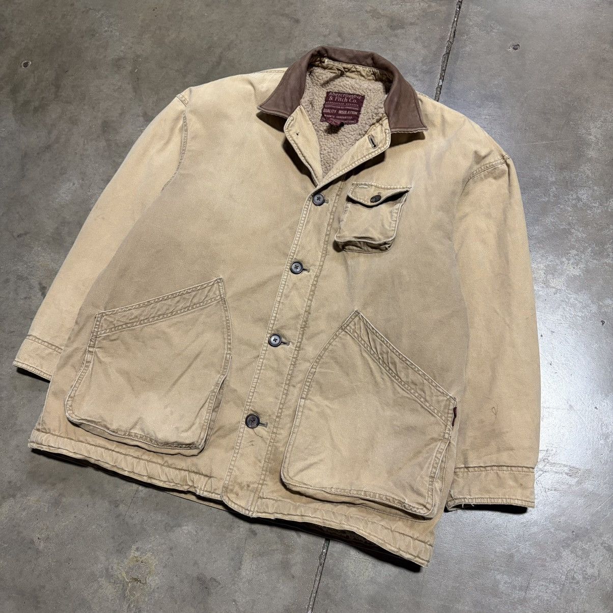 Abercrombie & Fitch Vintage Abercrombie Fitch Chore Coat Sherpa Lined Barn 90s Size US L / EU 52-54 / 3 - 2 Thumbnail