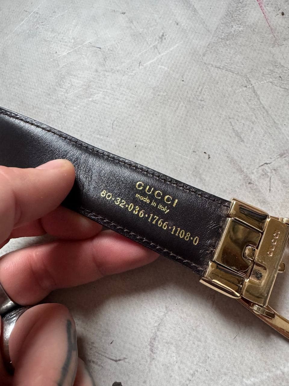 Gucci Vintage Gucci G buckle belt Size ONE SIZE - 2 Thumbnail