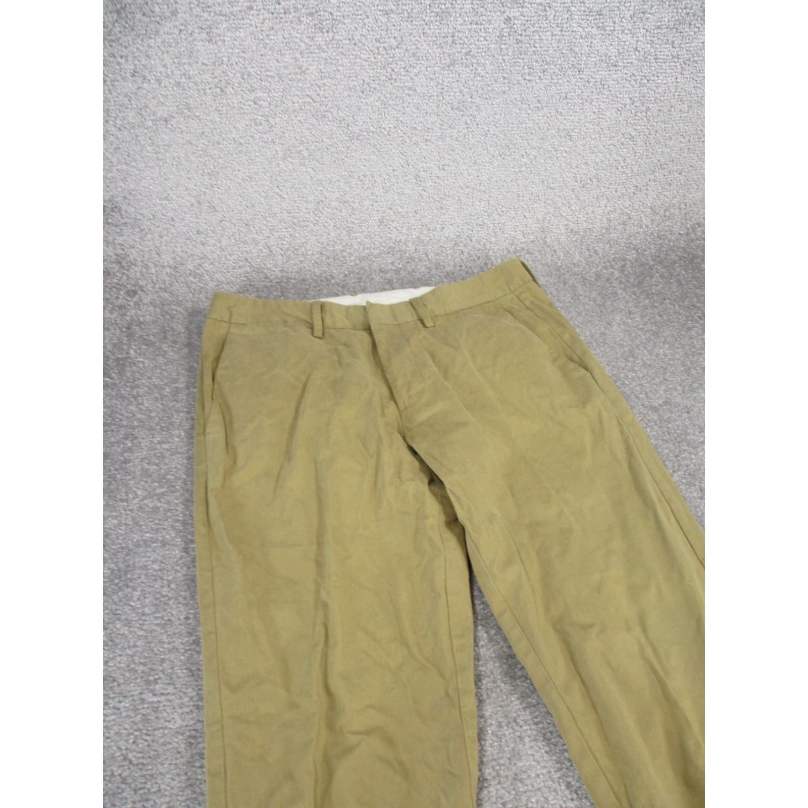 Bonobos Bonobos Dress Pants Mens 29 Khaki Cotton Slim Straight 29X29 Beige Flat Front Zip Size 29 City Preppy Mens Size US 29 - 3 Thumbnail