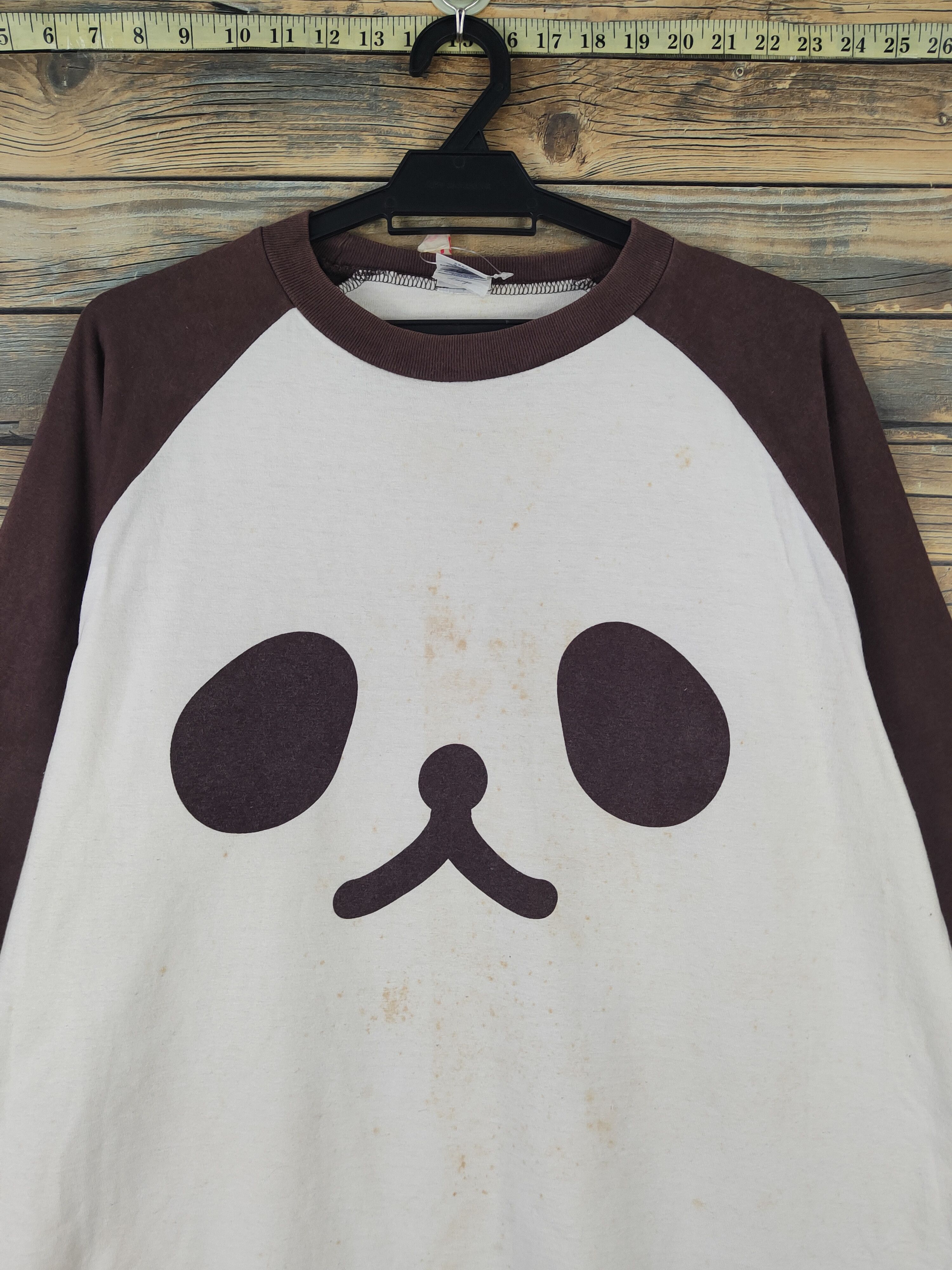 Japanese Brand DL Pandaman White Brown Long Sleeve T-shirts #645 Size US L / EU 52-54 / 3 - 2 Thumbnail