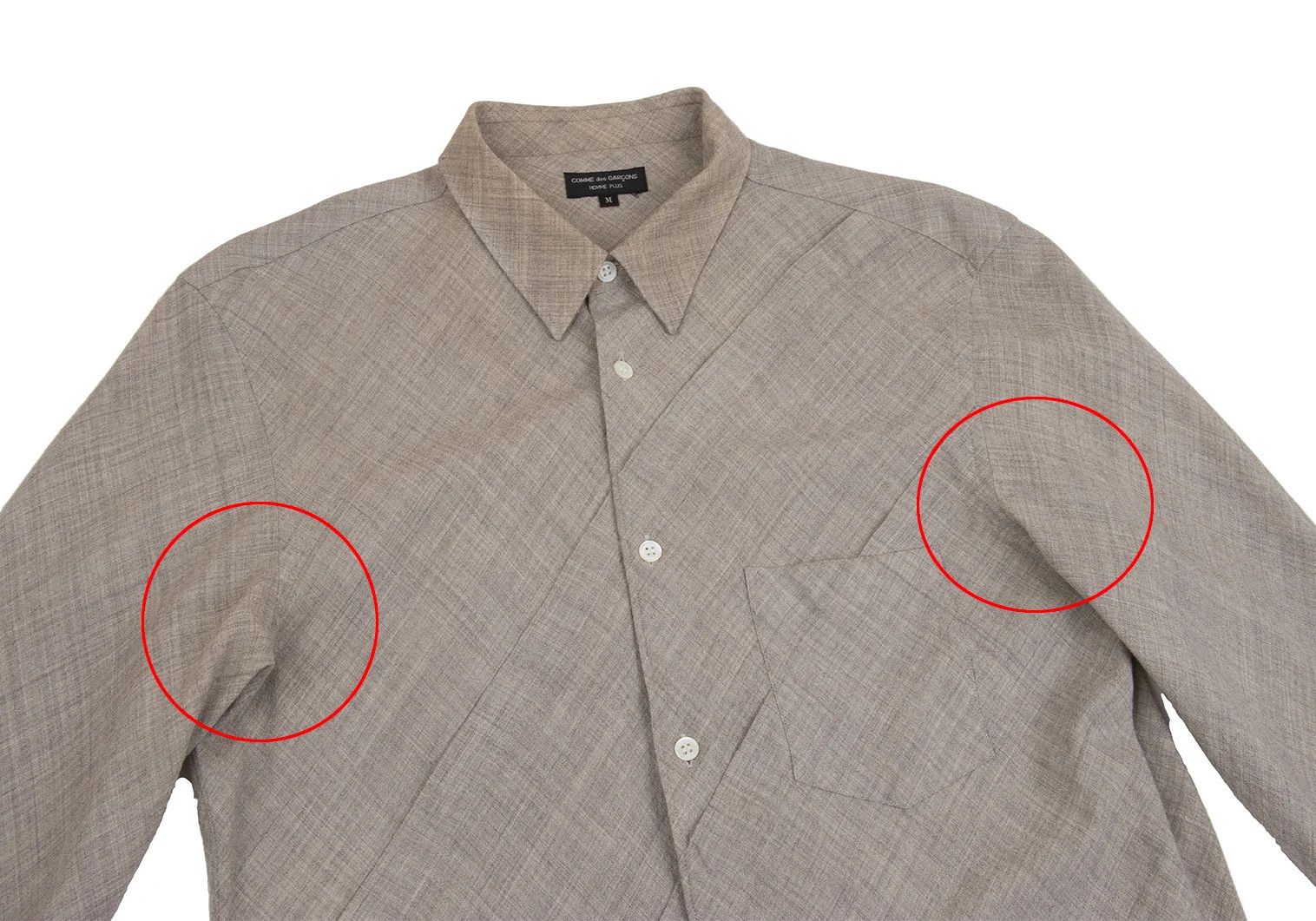 Comme des Garcons Homme Plus Bias Stack Design Shirt in Beige, Size M Size US M / EU 48-50 / 2 - 2 Thumbnail