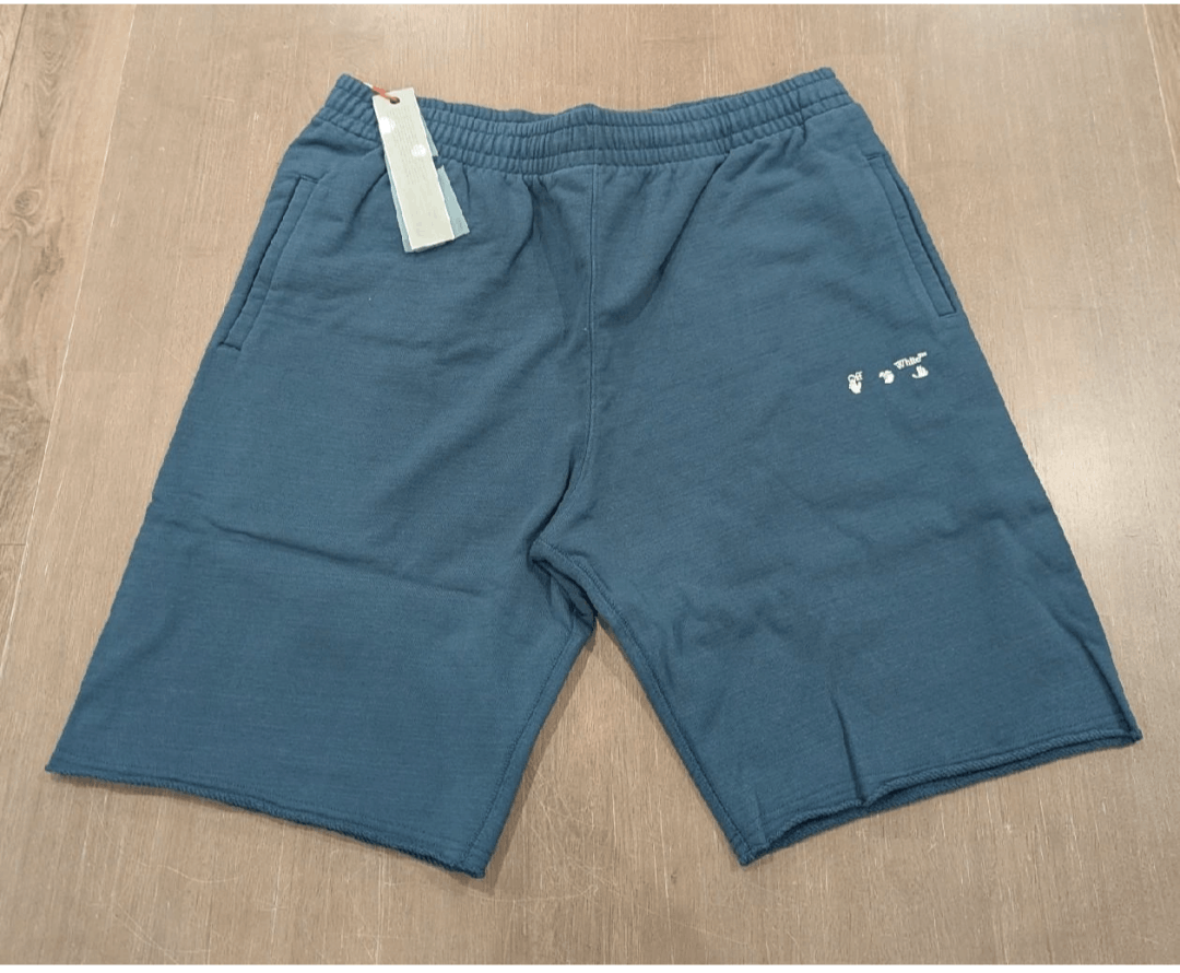 Off-White OFF-WHITE Logo Skate Sweat Shorts Blue Small Size US 30 / EU 46 - 1 Thumbnail