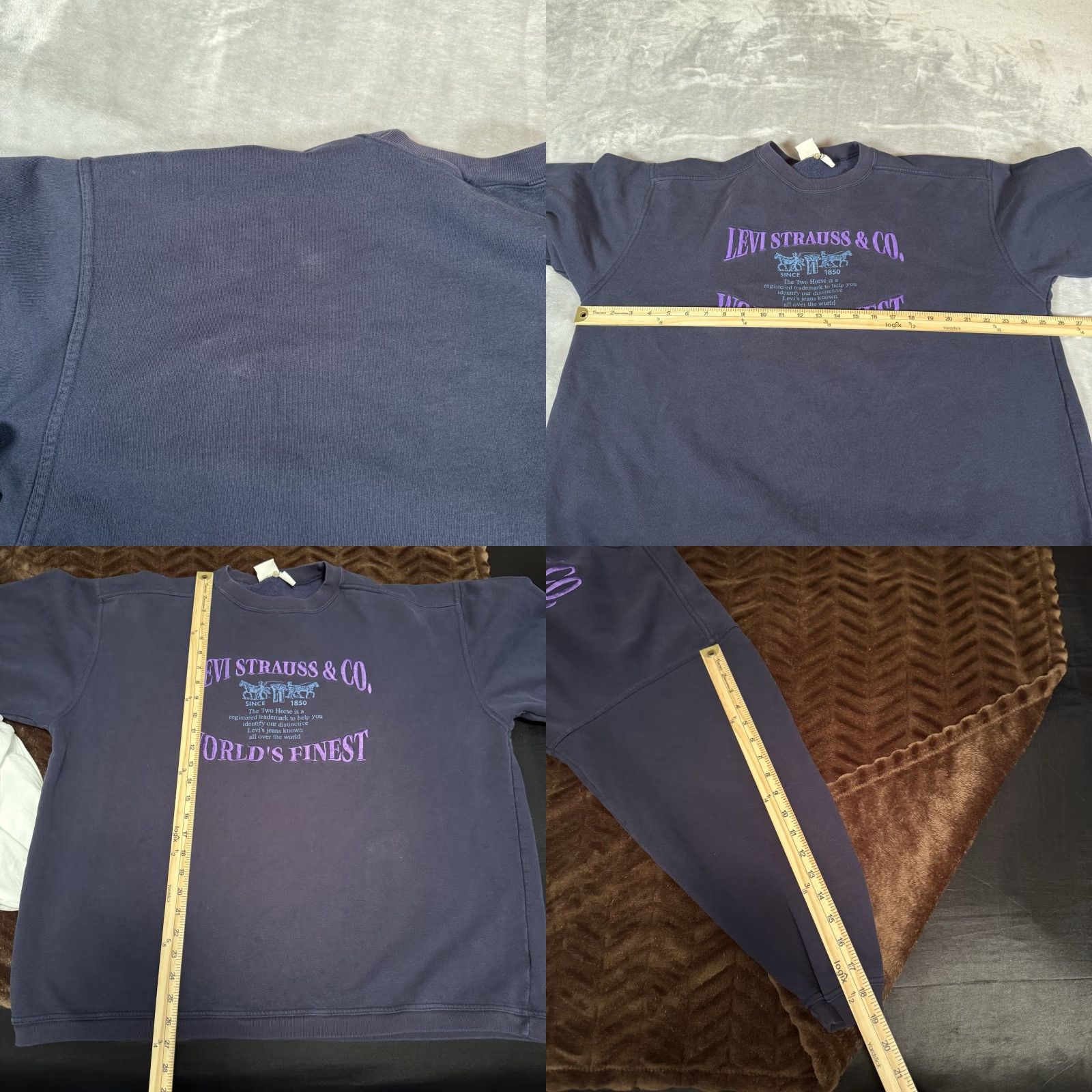 Levi's VINTAGE Levi's Sweatshirt Women 1X Pullover Crew Neck Embroidered Blue Retro Activewear Size 1X Womens Size XL / US 12-14 / IT 48-50 - 8 Thumbnail