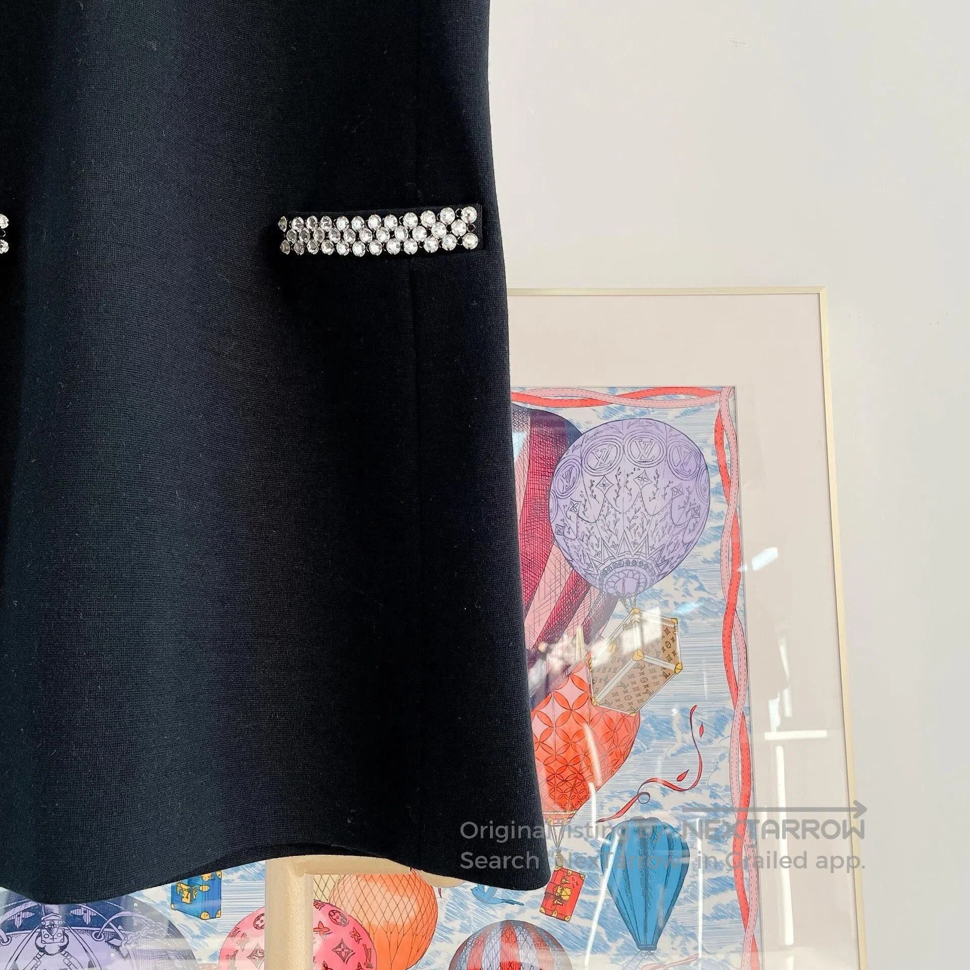 Saint Laurent Paris Saint Laurent Black Diamond Trim Dress. Size S / US 4 / IT 40 - 3 Thumbnail