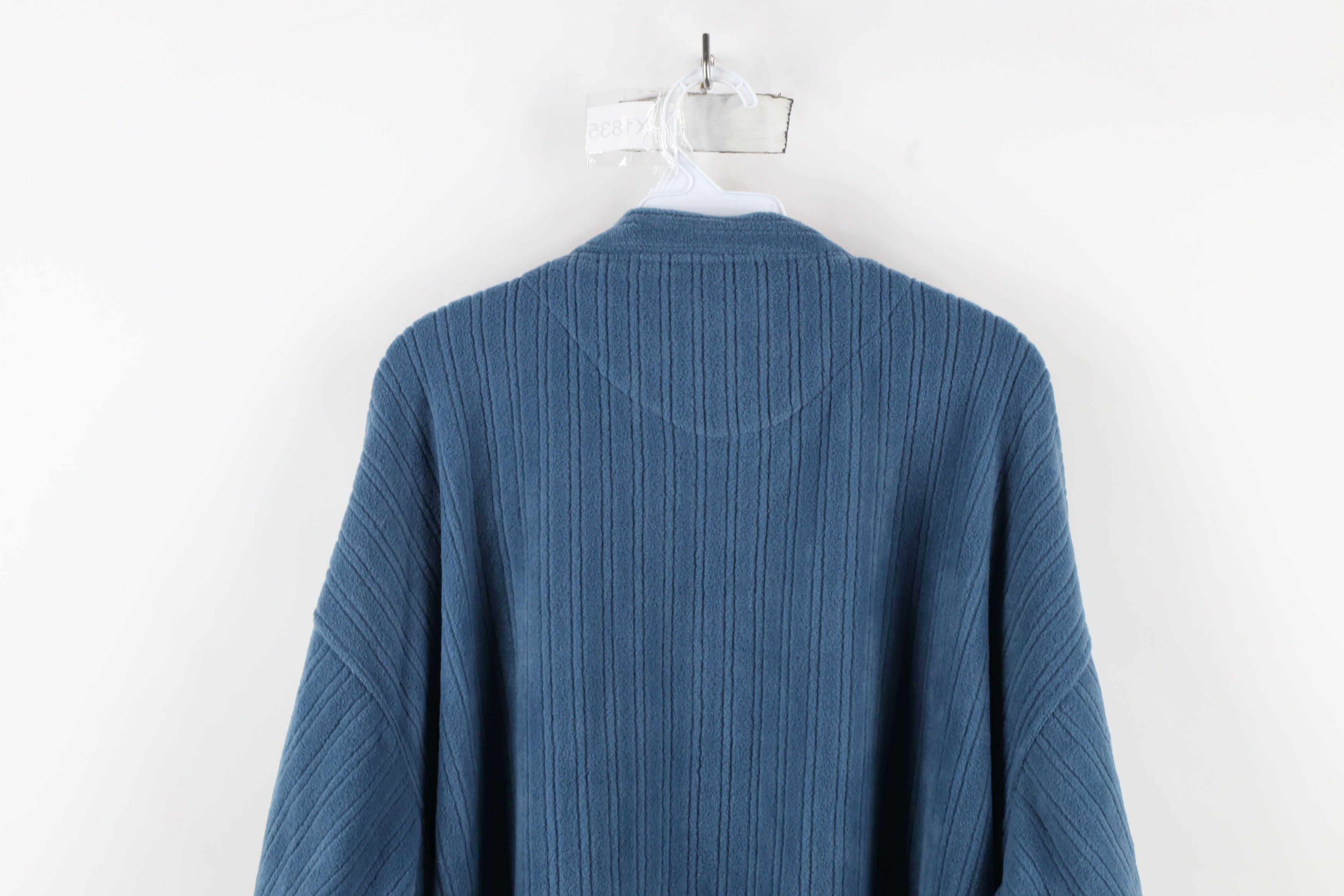 Vintage Deadstock Vintage 90s Streetwear Fleece V-Neck Sweater Blue Size US XXL / EU 58 / 5 - 7 Thumbnail