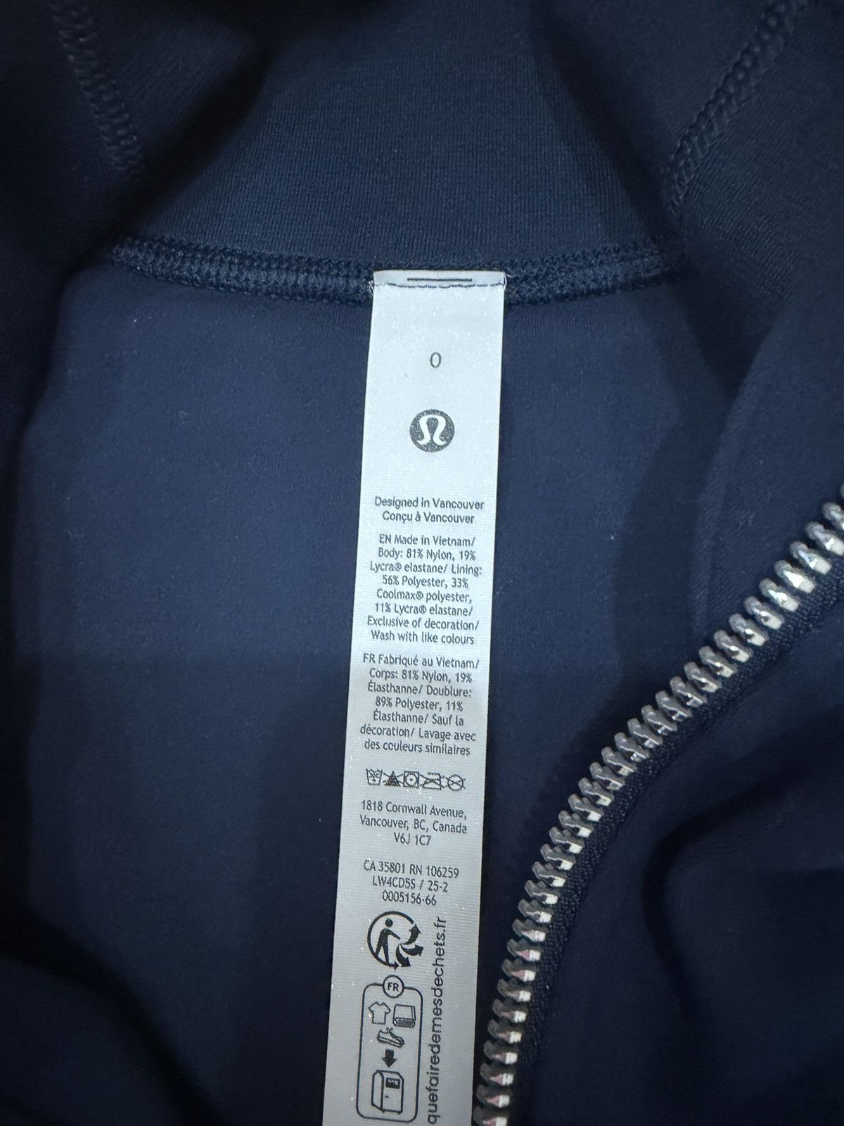 Lululemon Lululemon Define Jacket (Full Length) navy blue silver zip Size XS / US 0-2 / IT 36-38 - 3 Thumbnail