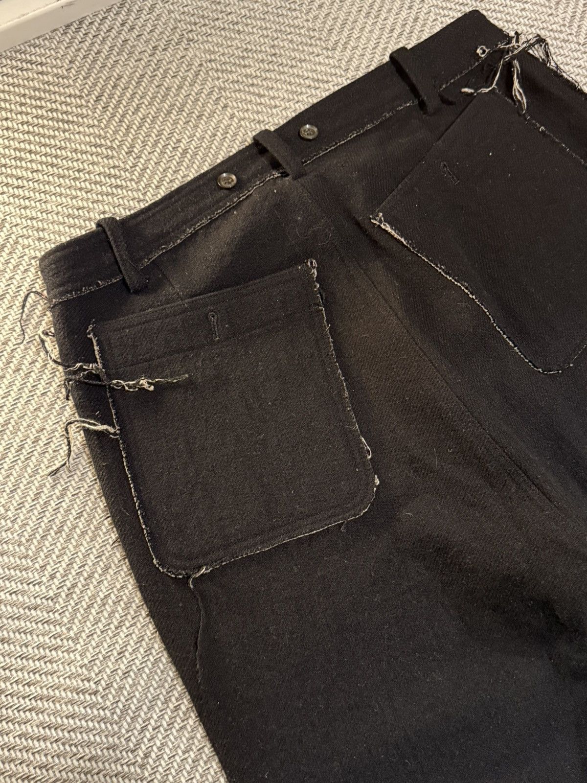 Share Spirit Homme SHARE SPIRIT HOMME FRAYED SEAM WOOL PANTS Size US 34 / EU 50 - 6 Thumbnail