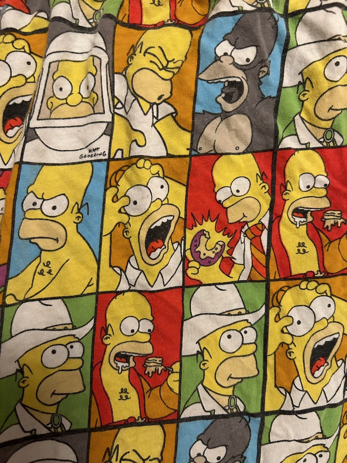 image of The Simpsons x Vintage 2006 Homer Simpson Pajama Bottoms in Rainbow, Men's (Size 39)