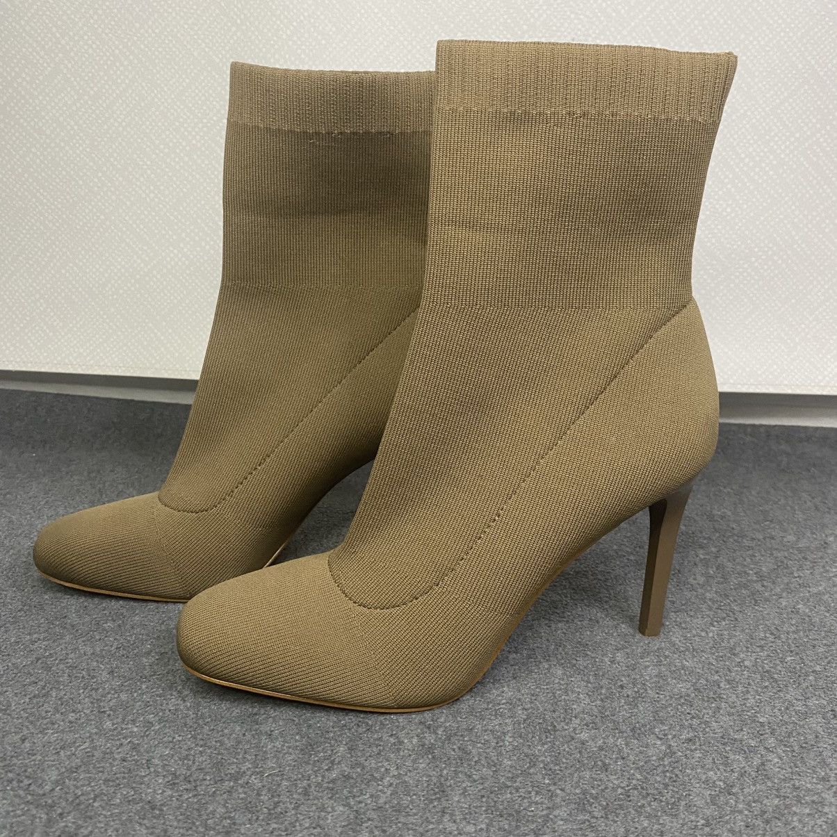 I.N.C INC Knit Sock Boots Women's Stiletto Ankle Taupe 8.5M EUC Size US 8.5 / IT 38.5 - 2 Thumbnail