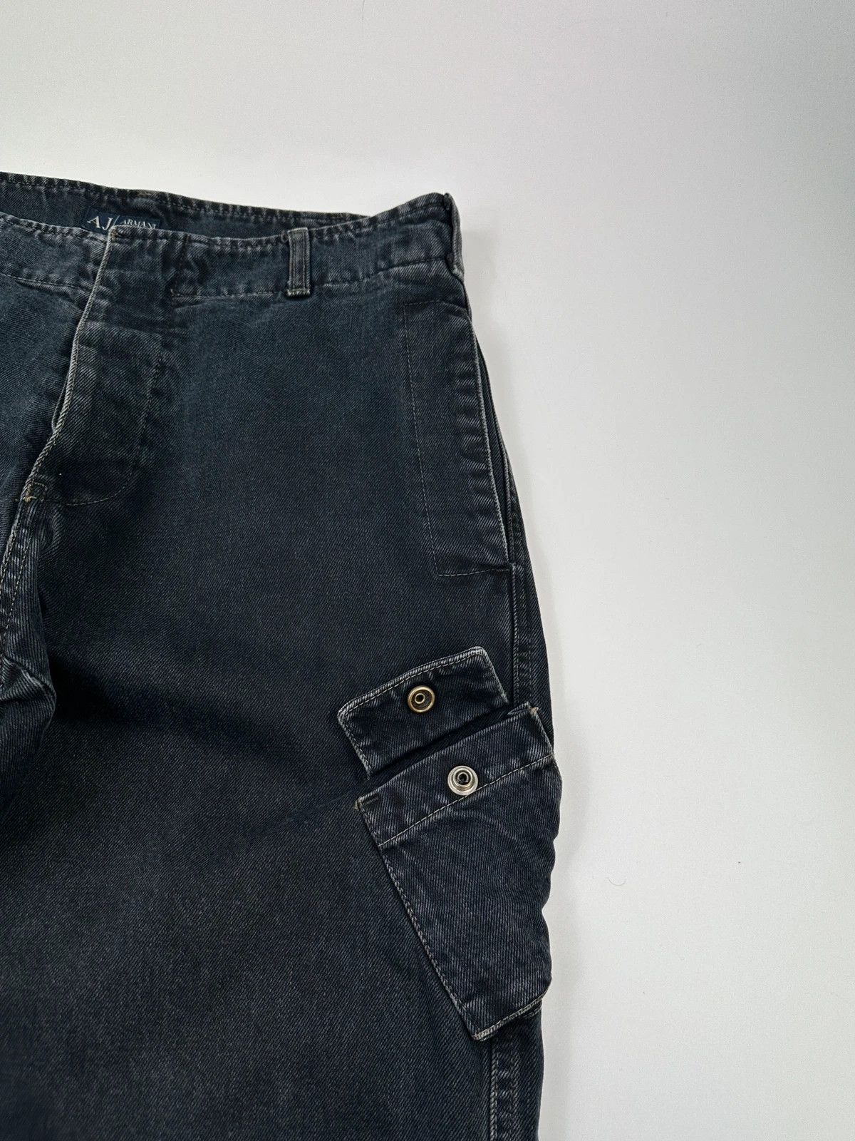 Armani Armani Jeans 00’s Black Indigo Carpenter Wide Legs Jeans Size US 32 / EU 48 - 3 Thumbnail
