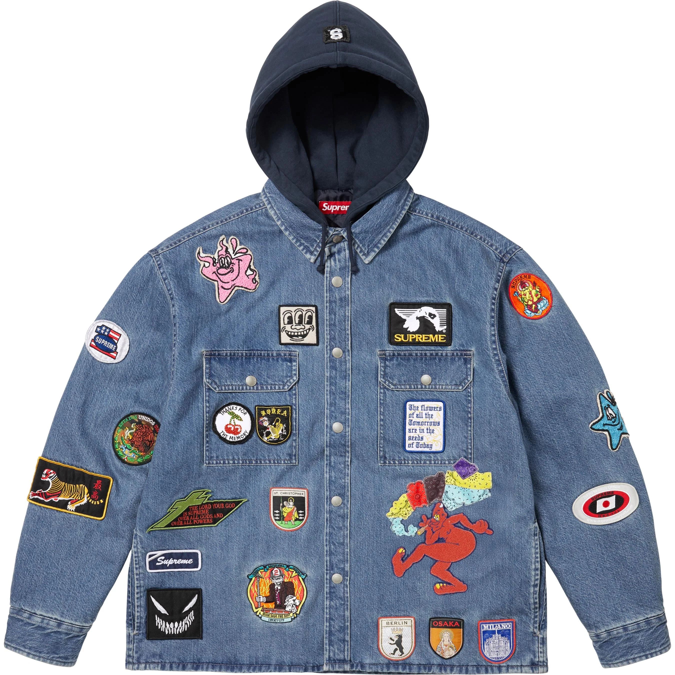 Supreme Supreme Patches Hooded Shirt Size US M / EU 48-50 / 2 - 1 Thumbnail