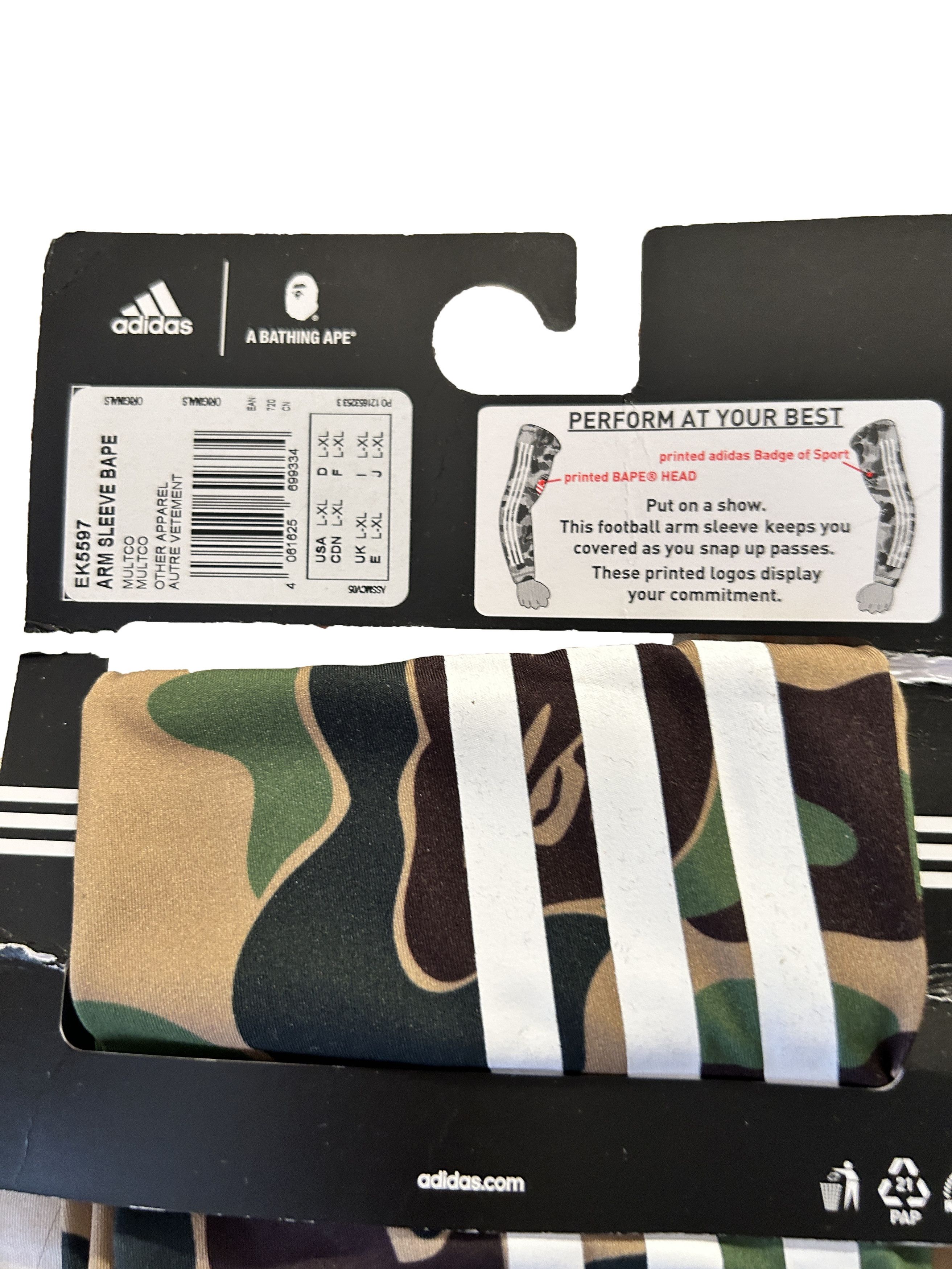 Adidas × Bape Bape x Adidas Arm Sleeves Size ONE SIZE - 4 Thumbnail