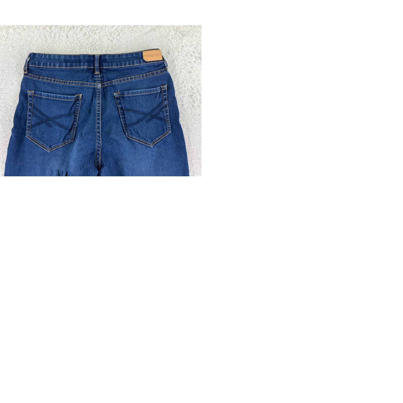 Vintage Aéropostale Jeans Womens 6 Long Blue High Waisted Jegging Cotton Blend 25x28 Denim Stretch 5-Pocket Mens Women Girls? Wait. Size 28" / US 6 / IT 42 - 10 Thumbnail