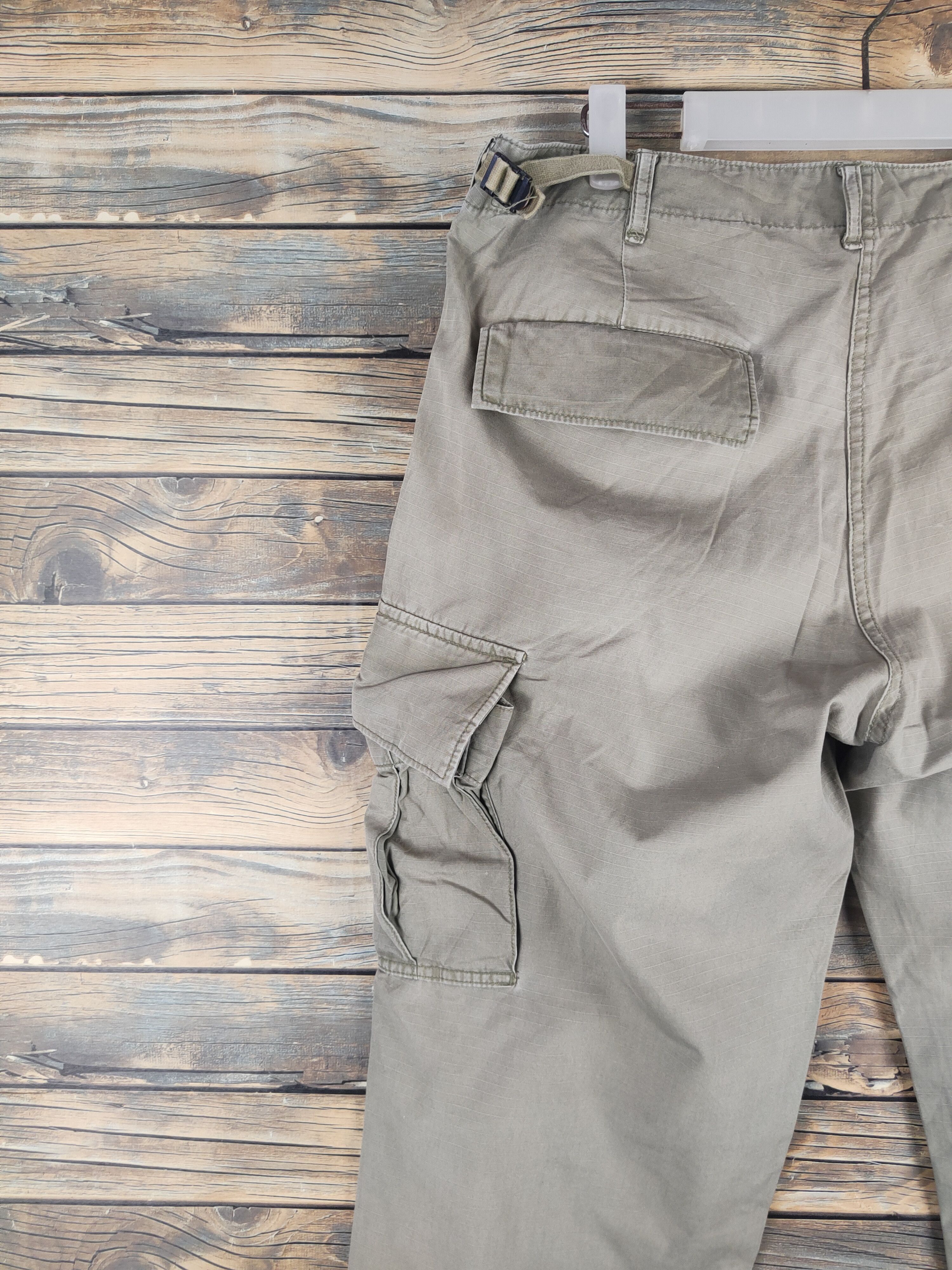Japanese Brand DL Back Number Olive Faded Multipocket Cargo Pants #46-227T Size US 34 / EU 50 - 10 Thumbnail