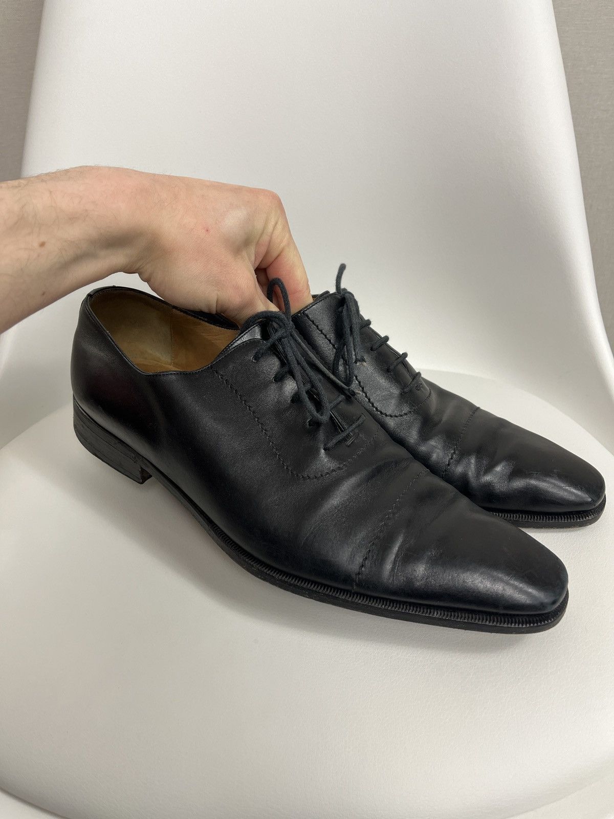 Gucci × Vintage Gucci Leather Oxford Dress Lace-Up Shoes Cap Toe Derby US 10 Size US 10 / EU 43 - 16 Thumbnail